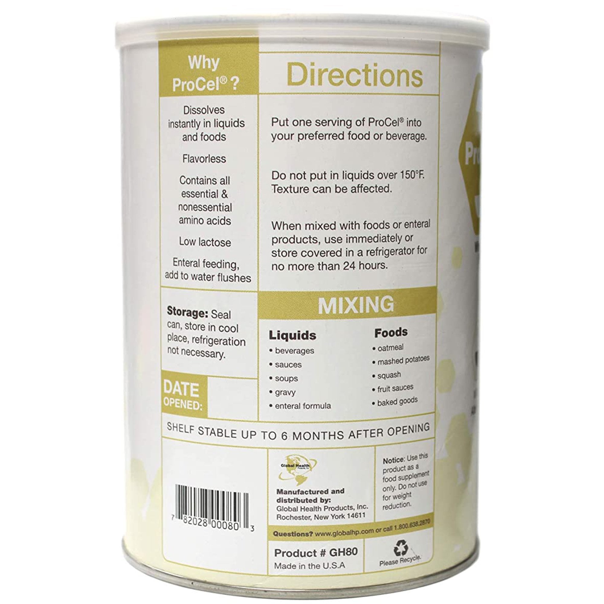 ProCel® Whey Protein Powder, 10-ounce Can (1 Unit)