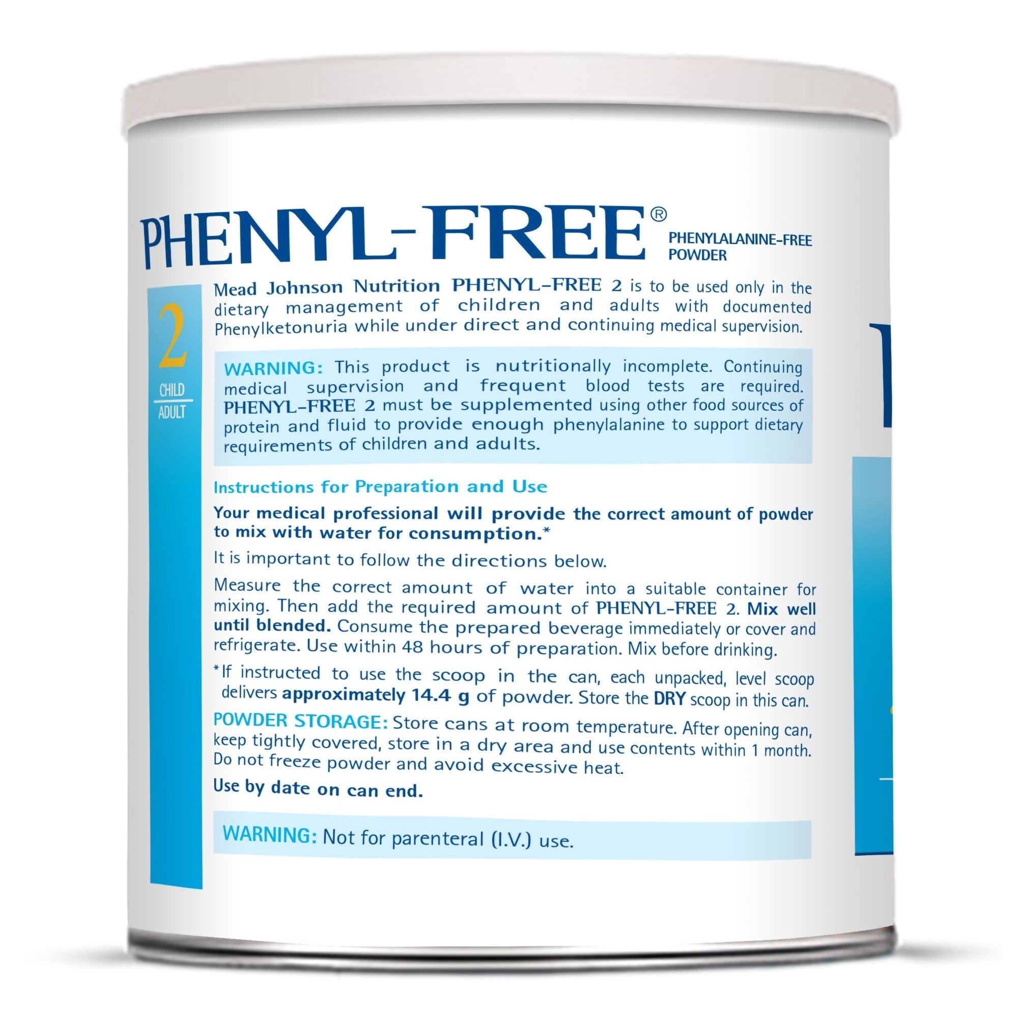 Phenyl-Free® 2 Vanilla Medical Food for the Dietary Management of PKU, 1 lb. Can (1 Unit)