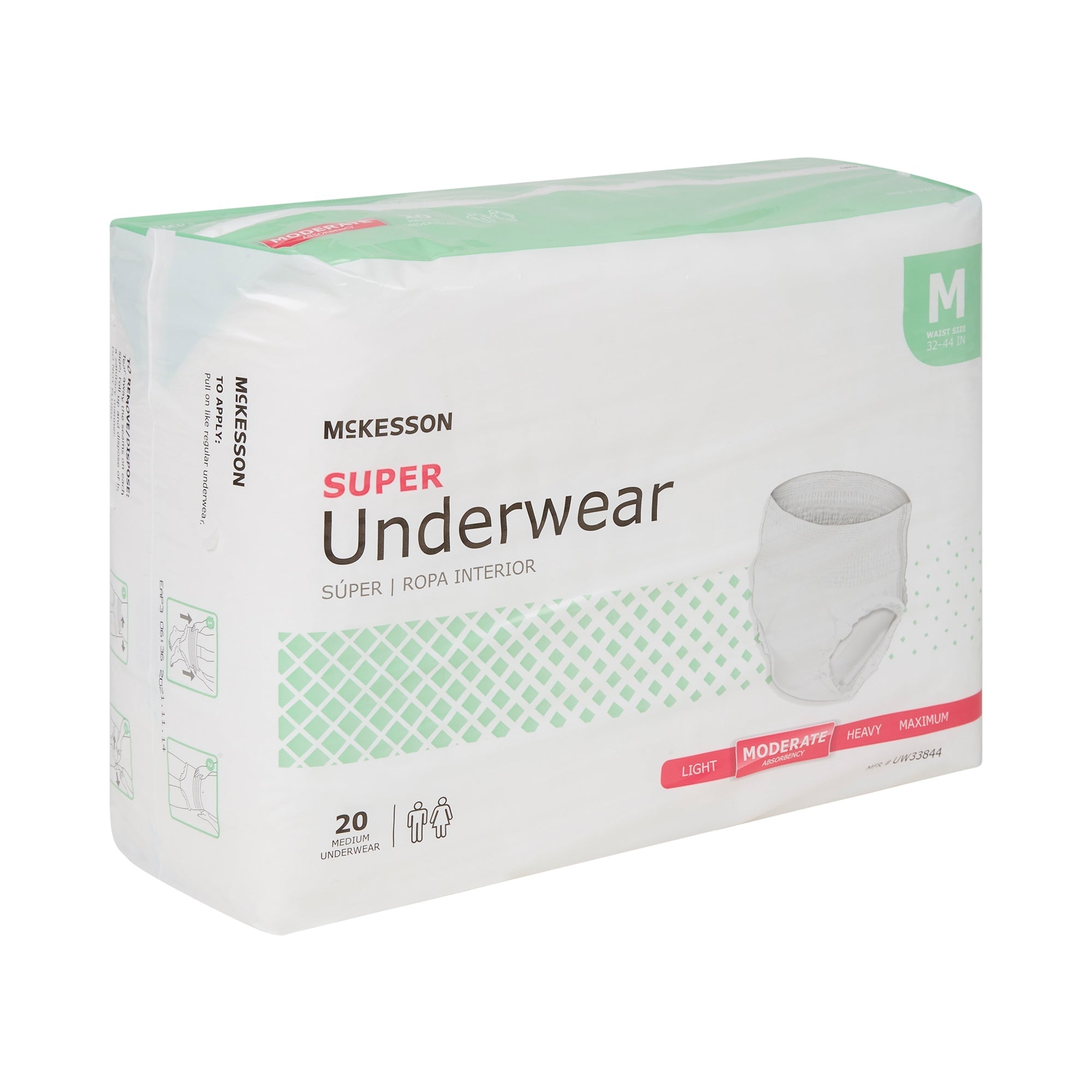 McKesson Medium Super Absorbent Adult Underwear, 20-Pack Comfort Fit
