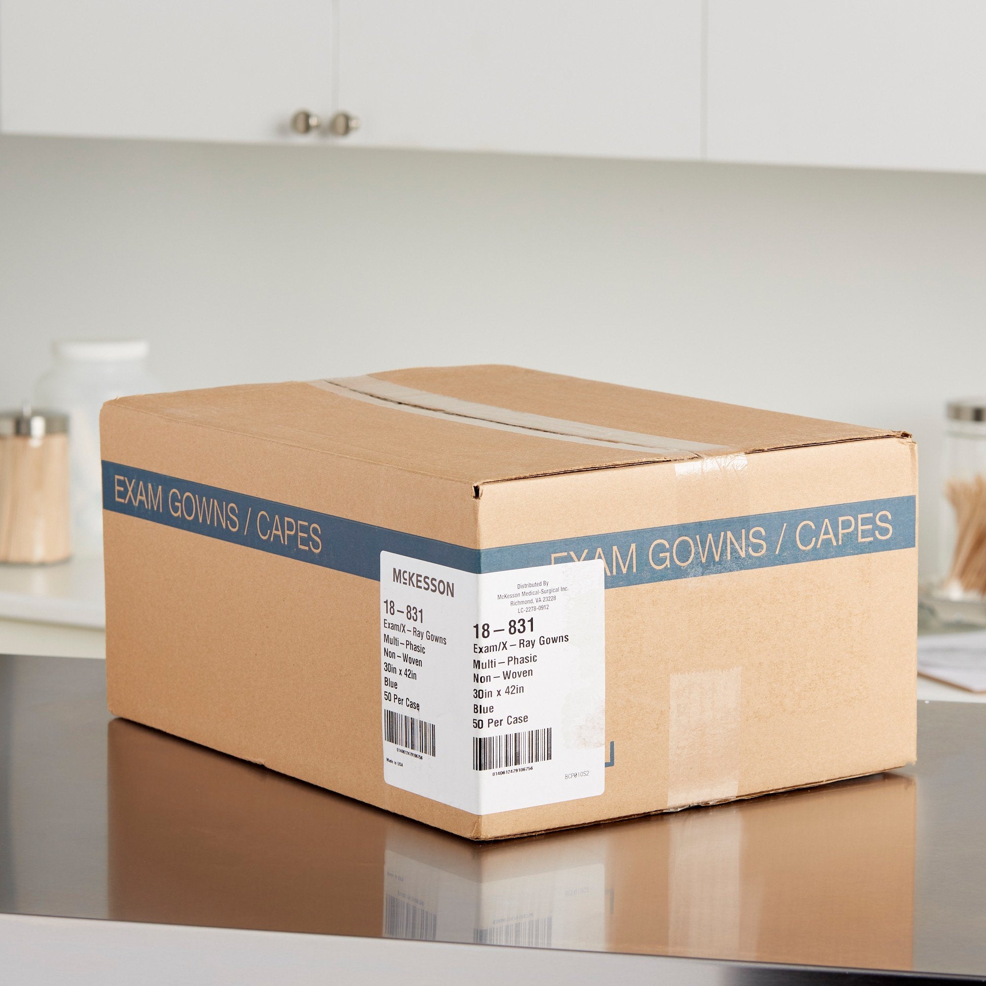 McKesson Patient Exam Gown, Blue (50 Units)