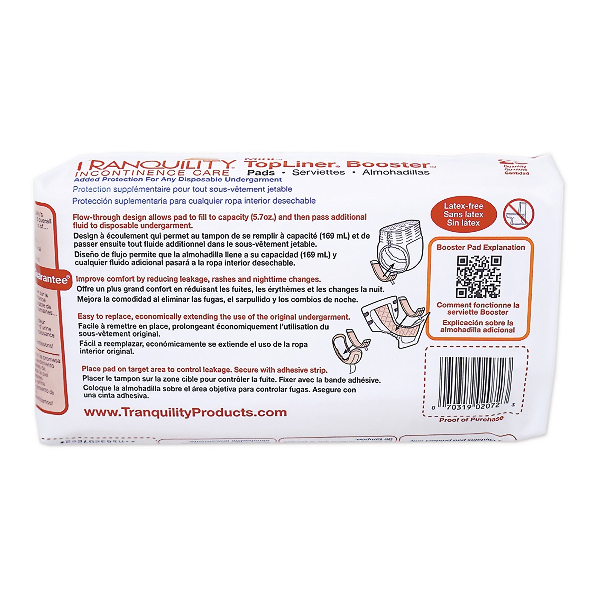 TopLiner™ Mini Incontinence Booster Pad, 2¾ x 10½ Inch (1 Unit)