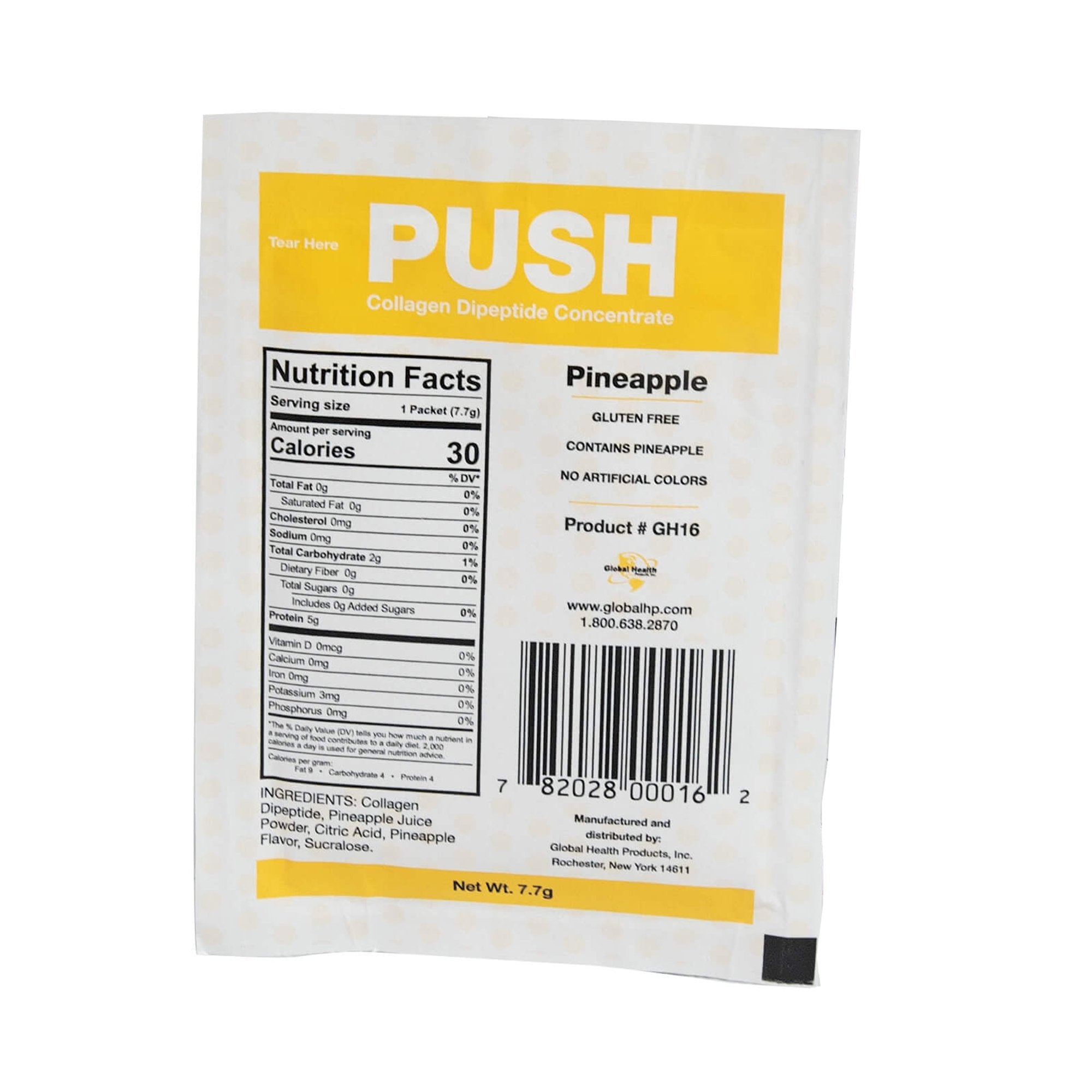 PUSH Collagen Dipeptide Concentrate, Pineapple Flavor (30 Units)