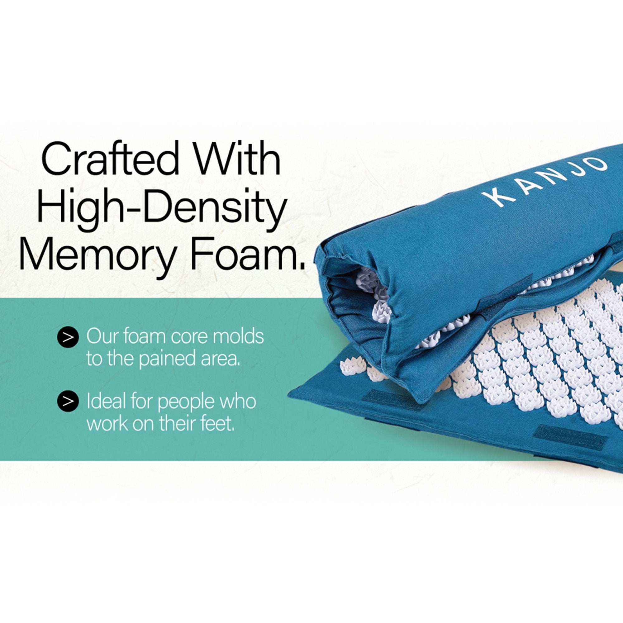 Kanjo Acupressure Memory Foam Foot Mat, Teal (1 Unit)