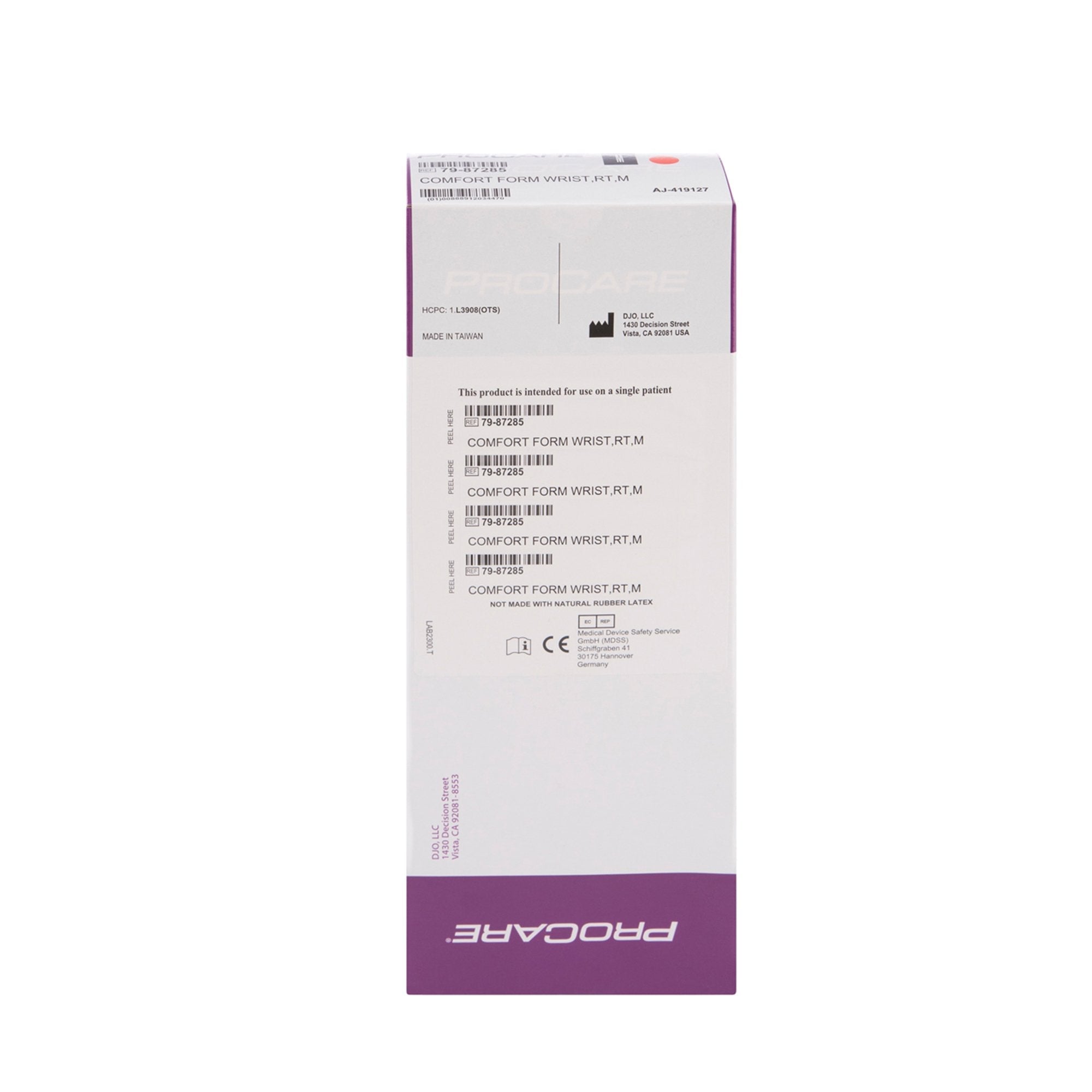 Wrist Splint ProCare ComfortForm Palmar Stay, Aluminum/Foam/Lycra, Black (1 Unit)