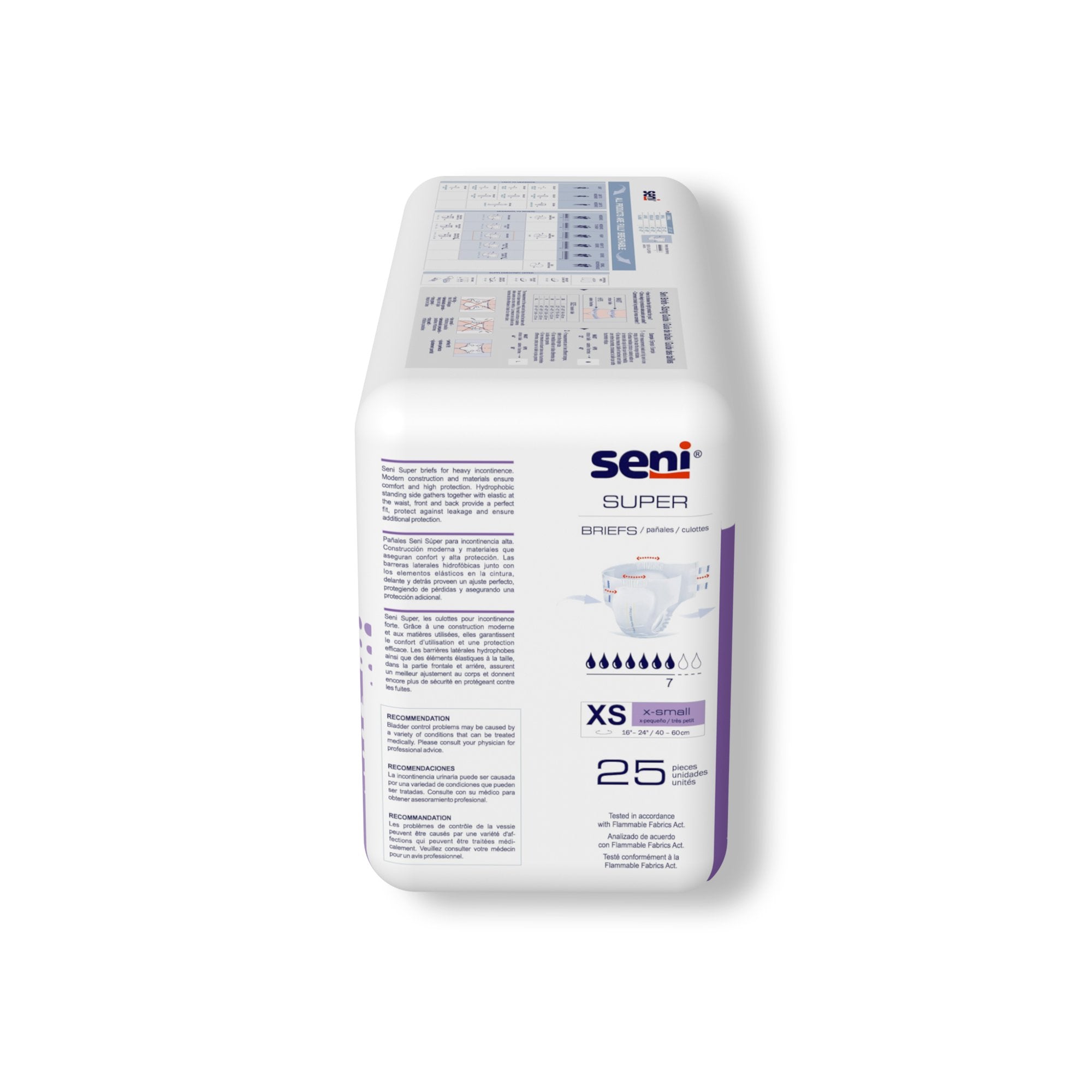 Seni® Super Heavy Absorbency Incontinence Brief, Extra Small (25 Units)