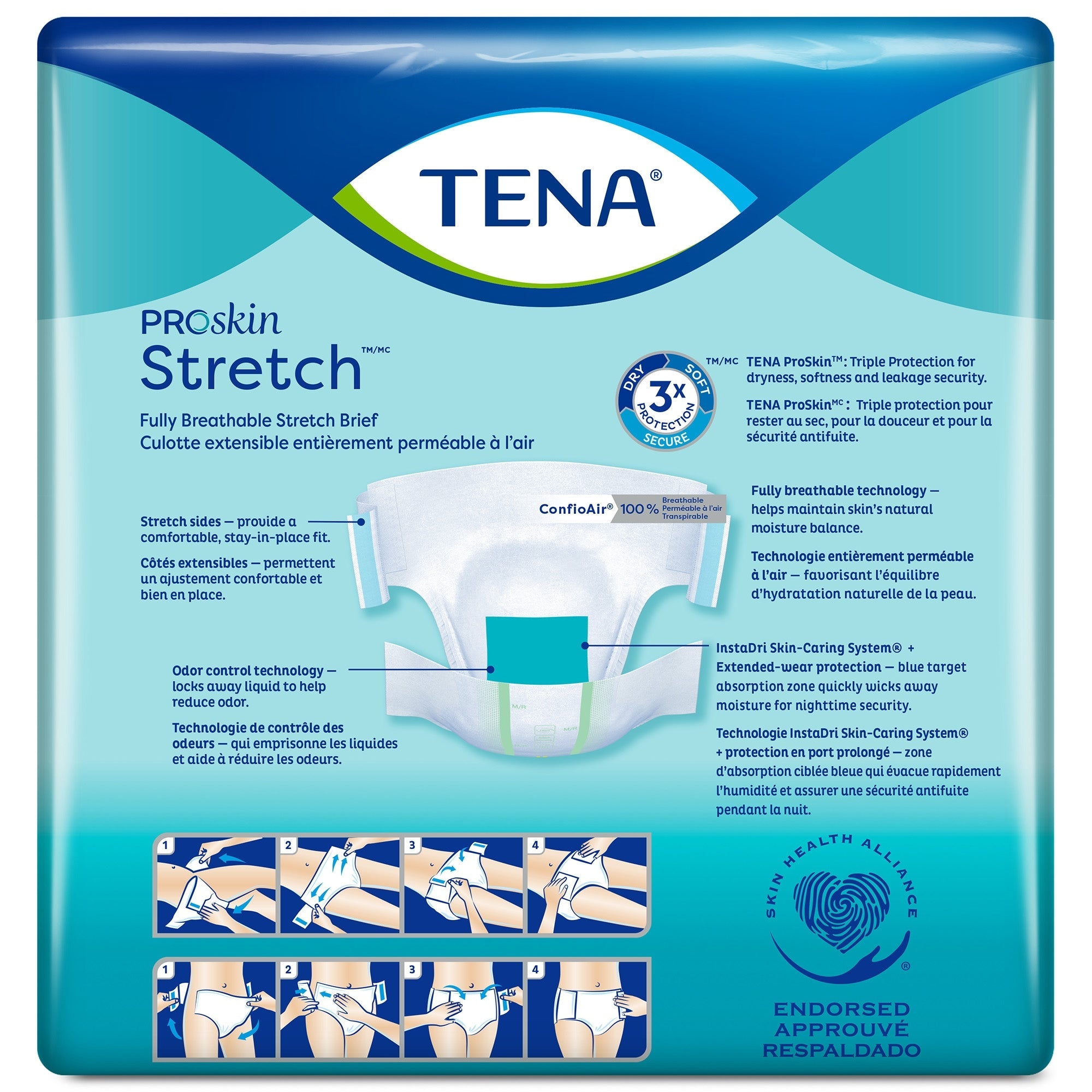 Tena ProSkin Stretch Super 3XL Incontinence Briefs, Heavy Absorbency (8-Pack)