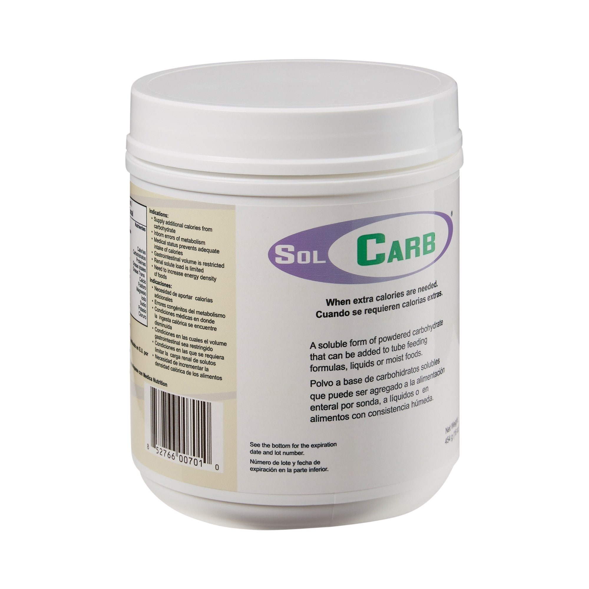 SolCarb® Soluble Form of Powdered Carbohydrate, 454 Gram Jar (1 Unit)
