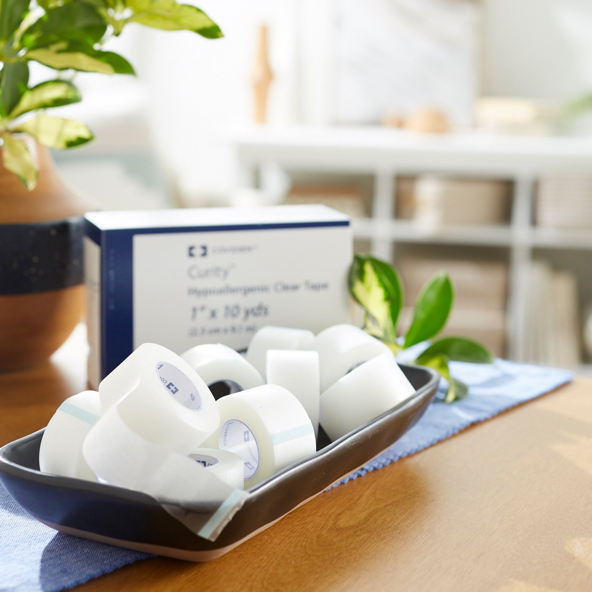 Curity™ Plastic Medical Tape, 1 Inch x 10 Yard, Transparent (12 Units)