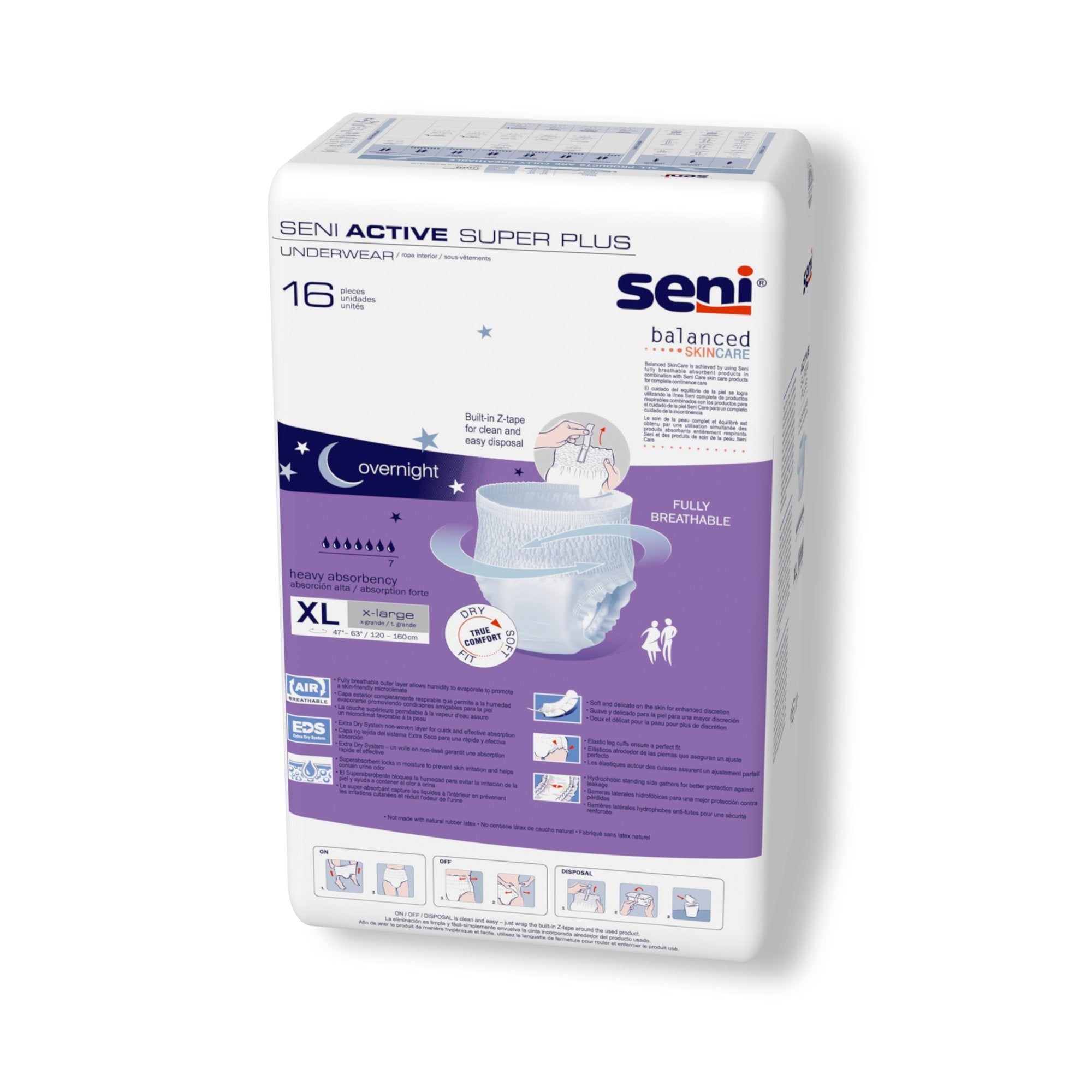 Seni® Active Super Plus Absorbent Underwear, X-Large (16 Units)