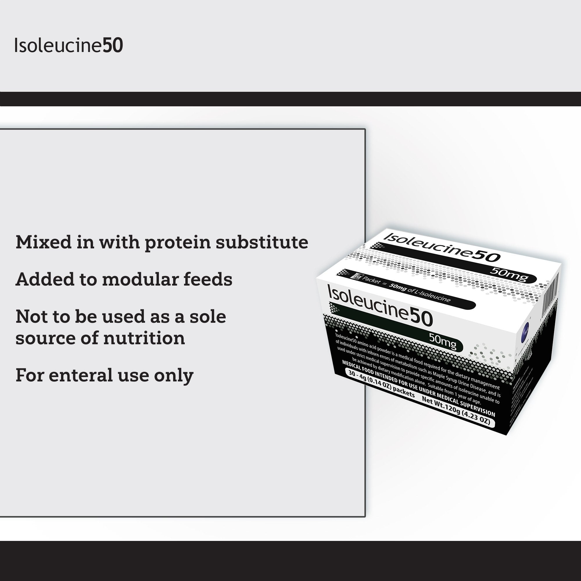 Isoleucine50 Medical Food for use in the Dietary Management of MSUD (30 Units)