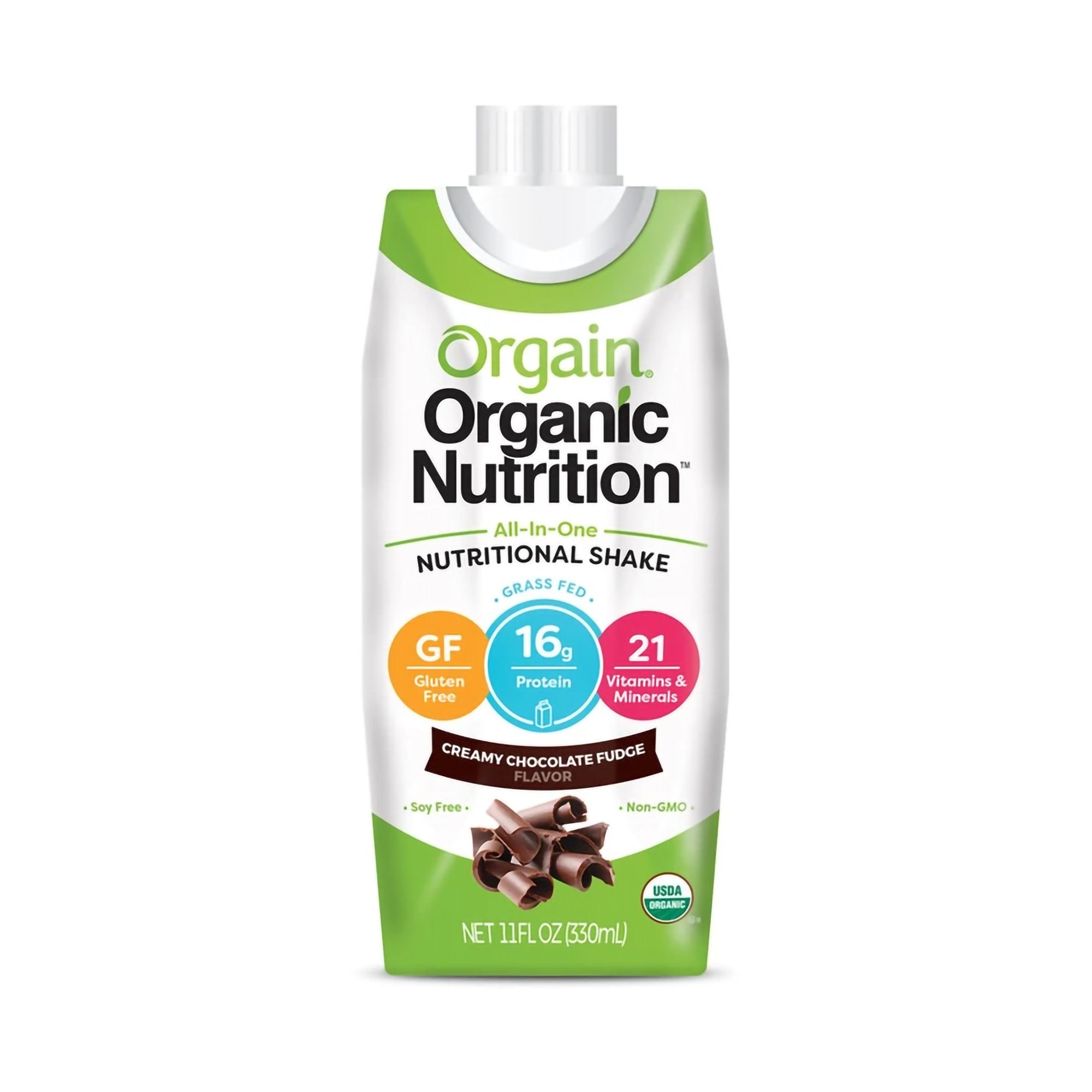 Orgain® Organic Nutrition™ Chocolate Nutritional Shake, 11-ounce carton (4 Units)