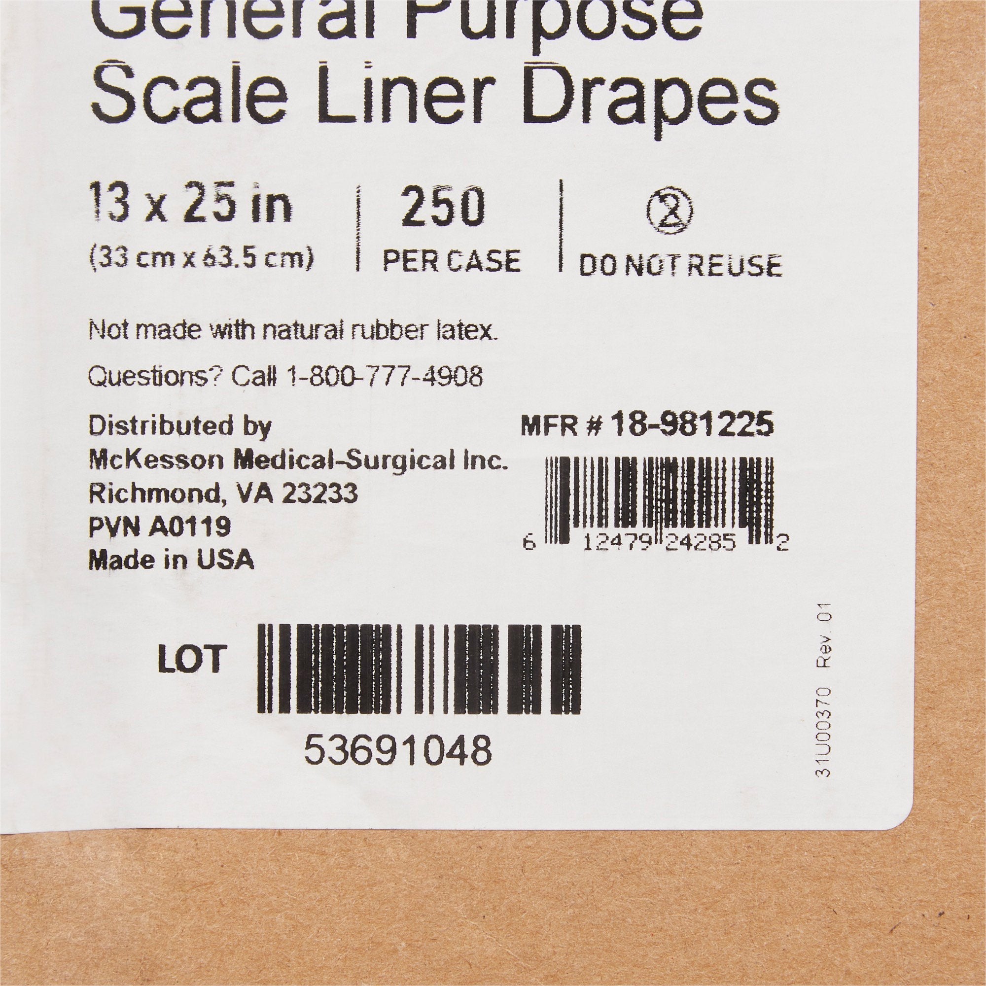 McKesson Smooth Scale Liner Paper, 13 Inch x 25 Inch, Print (Pins, Bottles and Carriages) (250 Units)