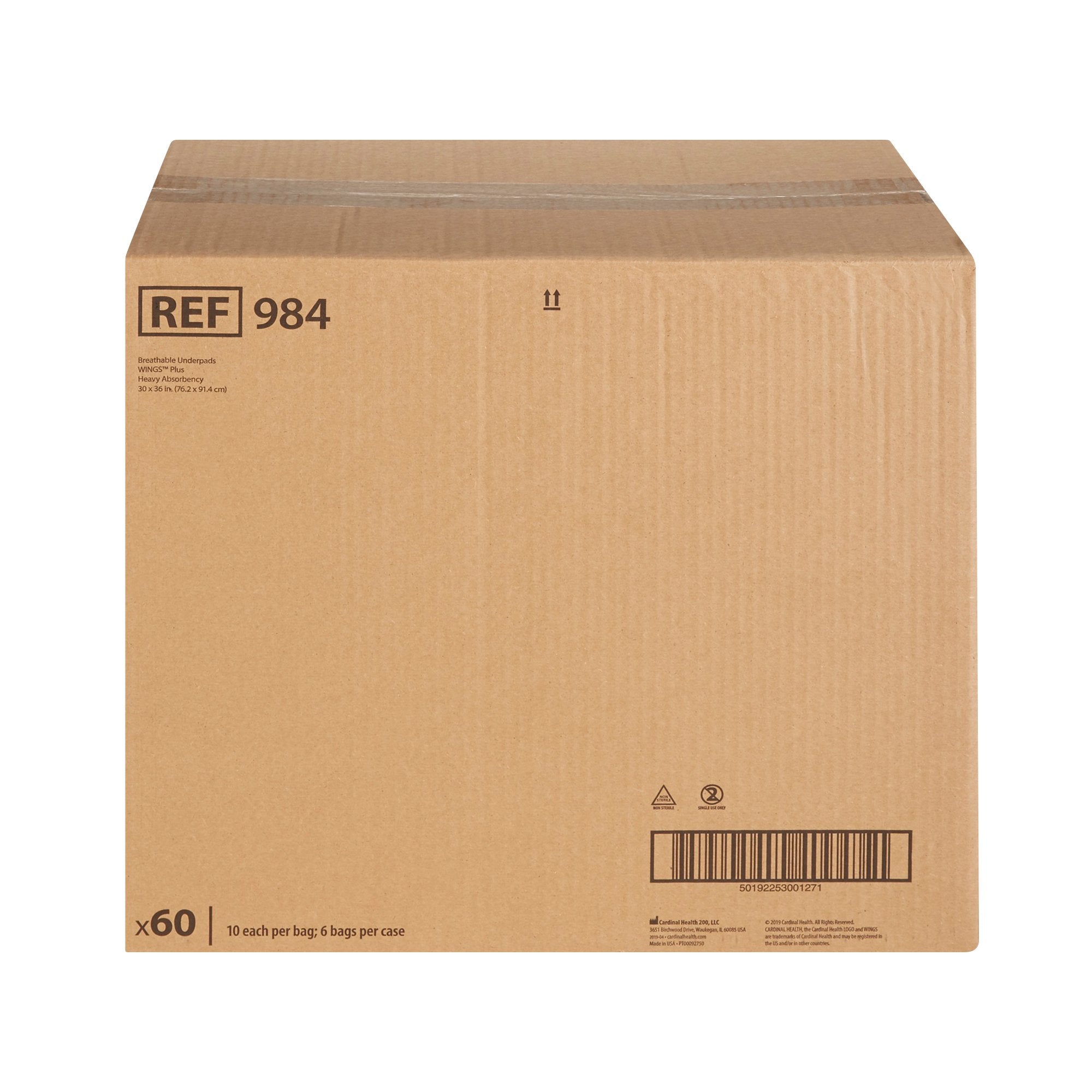 Wings™ Breathable Plus Heavy Absorbency Low Air Loss Underpad, 30 x 36 Inch (10 Units)