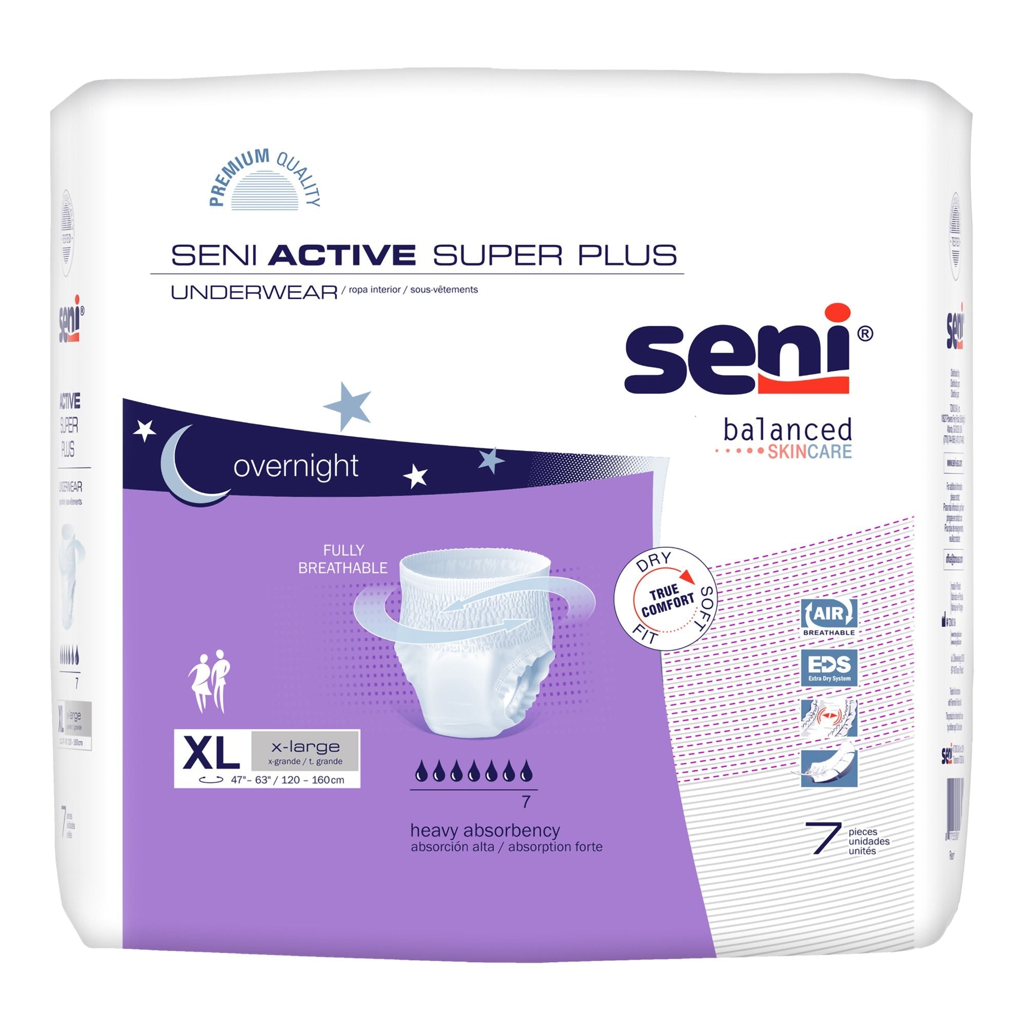 Seni® Active Super Plus Heavy Absorbent Underwear, Extra Large (7 Units)