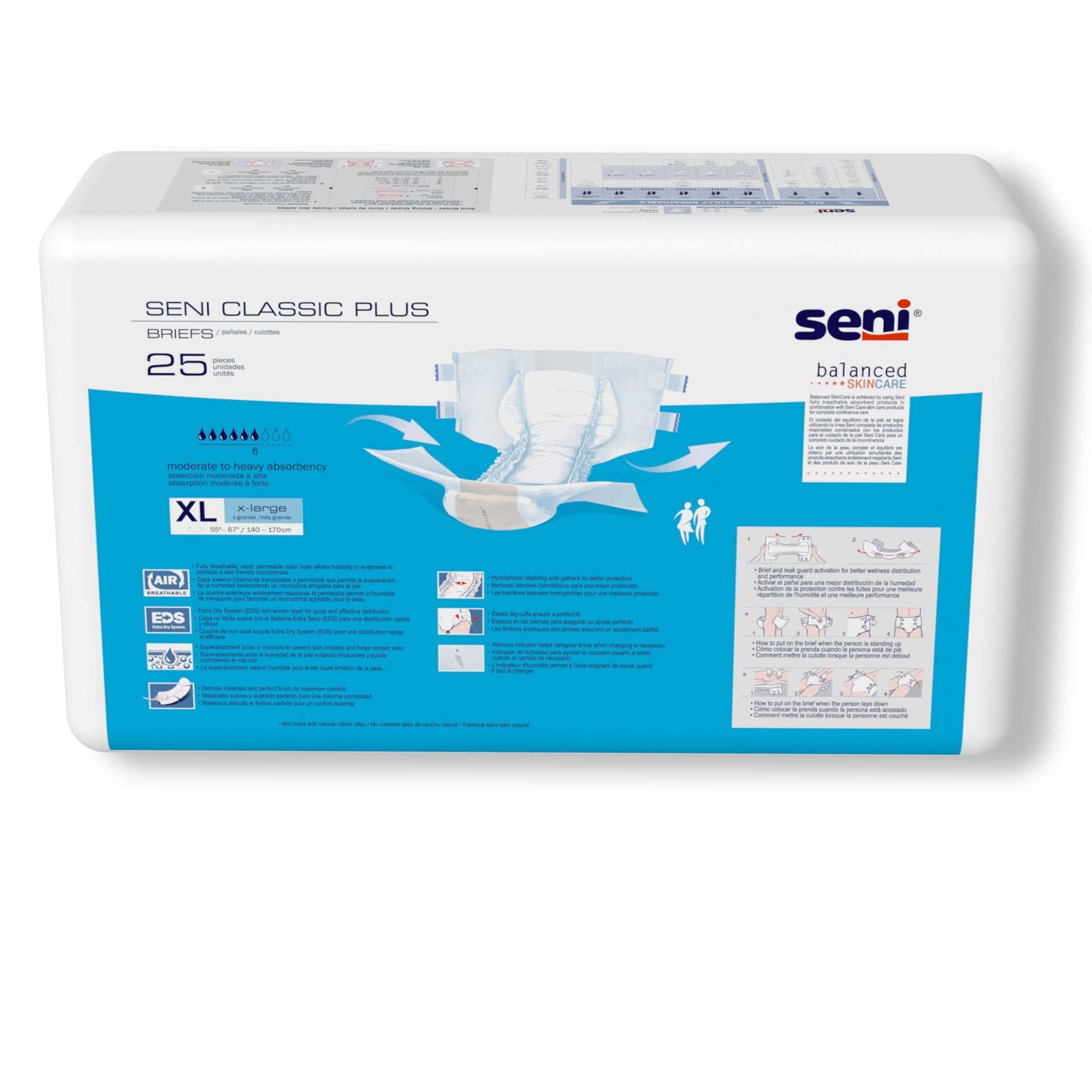 Seni® Classic Plus Moderate to Heavy Absorbency Incontinence Brief, X-Large (25 Units)