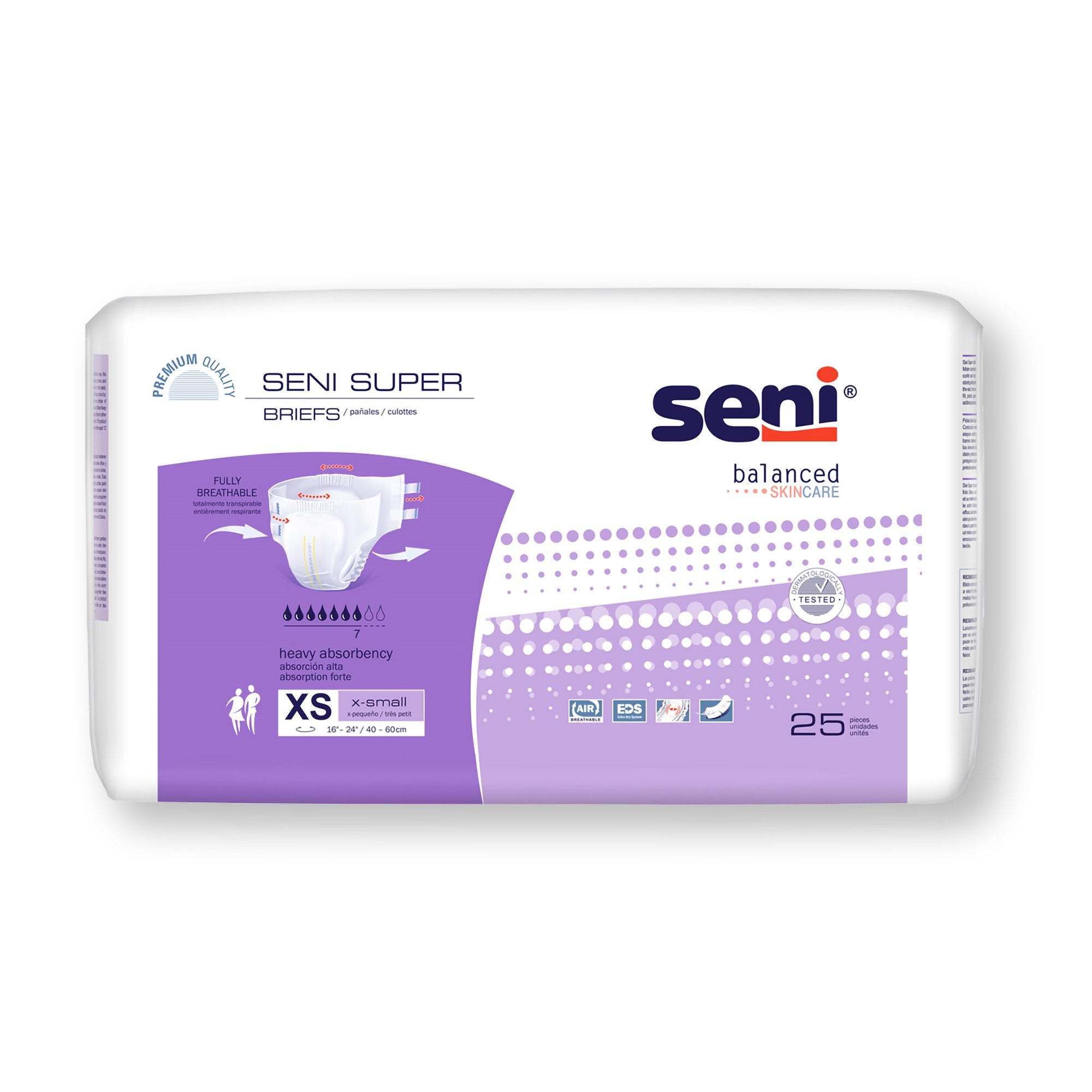 Seni® Super Heavy Absorbency Incontinence Brief, Extra Small (25 Units)