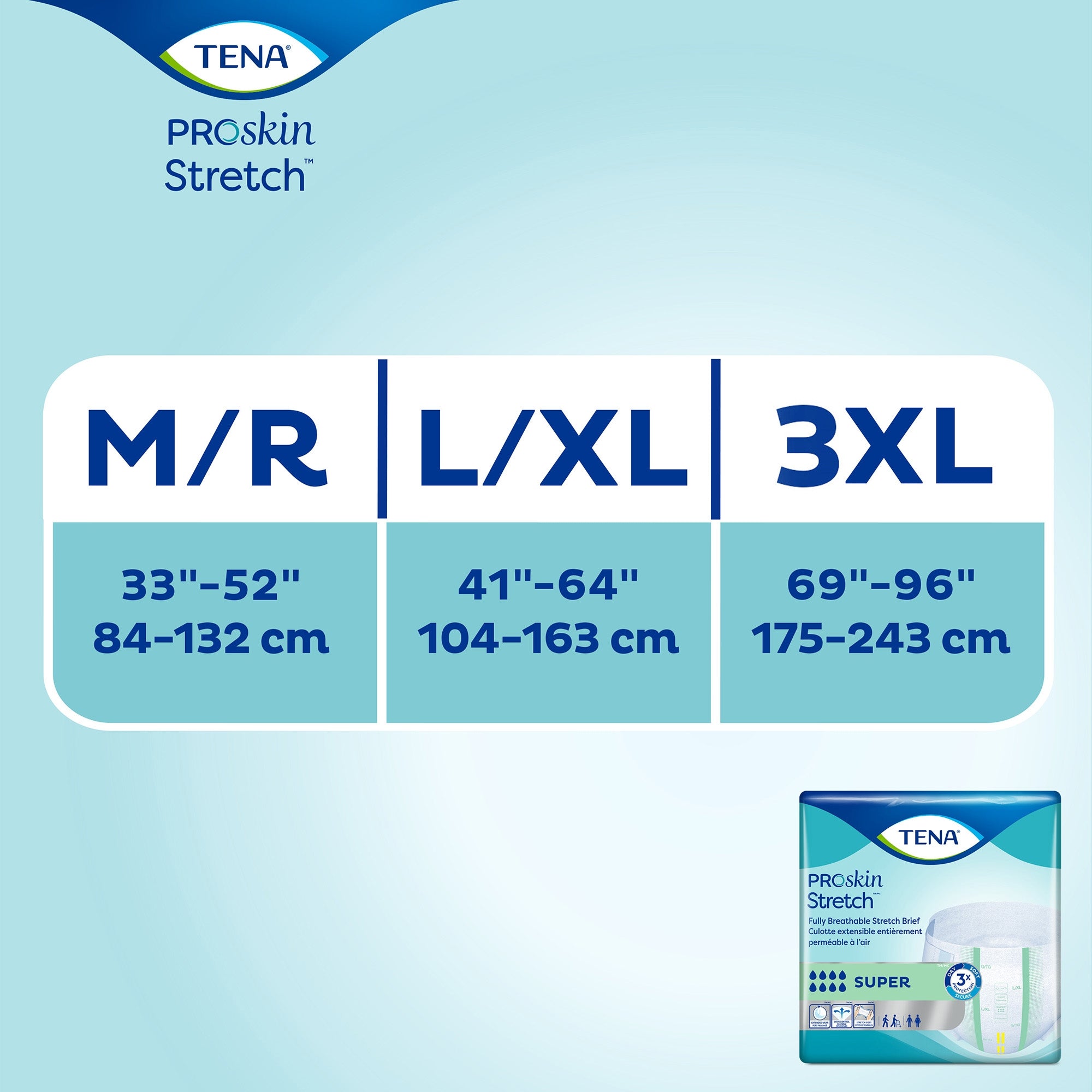 Tena ProSkin Stretch Super 3XL Incontinence Briefs, Heavy Absorbency (8-Pack)