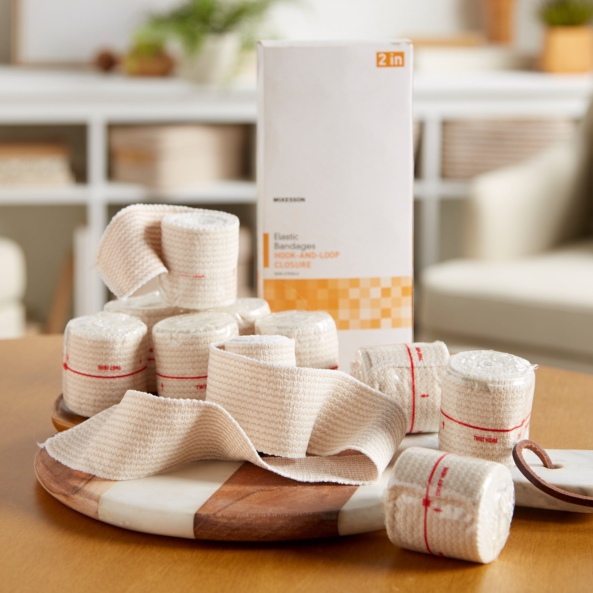 McKesson Elastic Bandage 2"x5yd with Hook and Loop Closure - 10 Pack