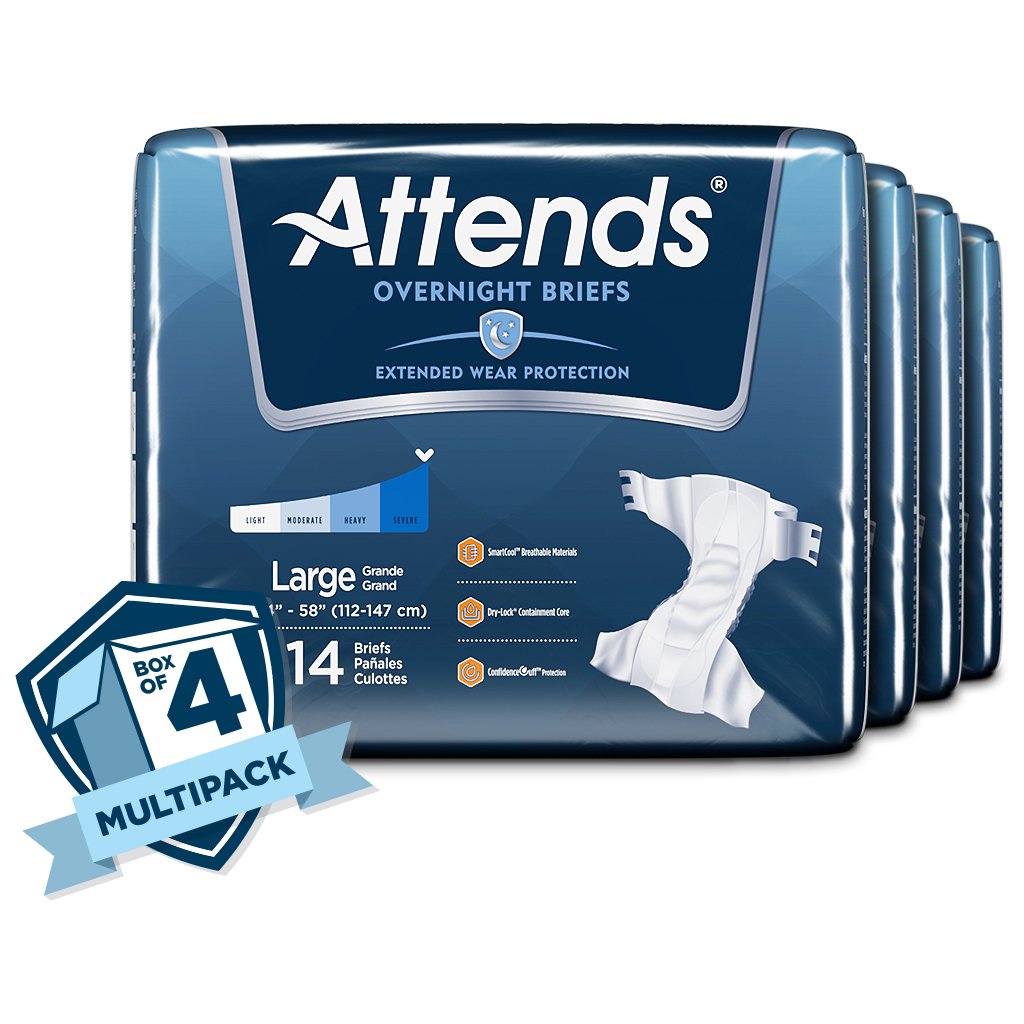 Attends® Briefs with Overnight Protection, Large (14 Units)