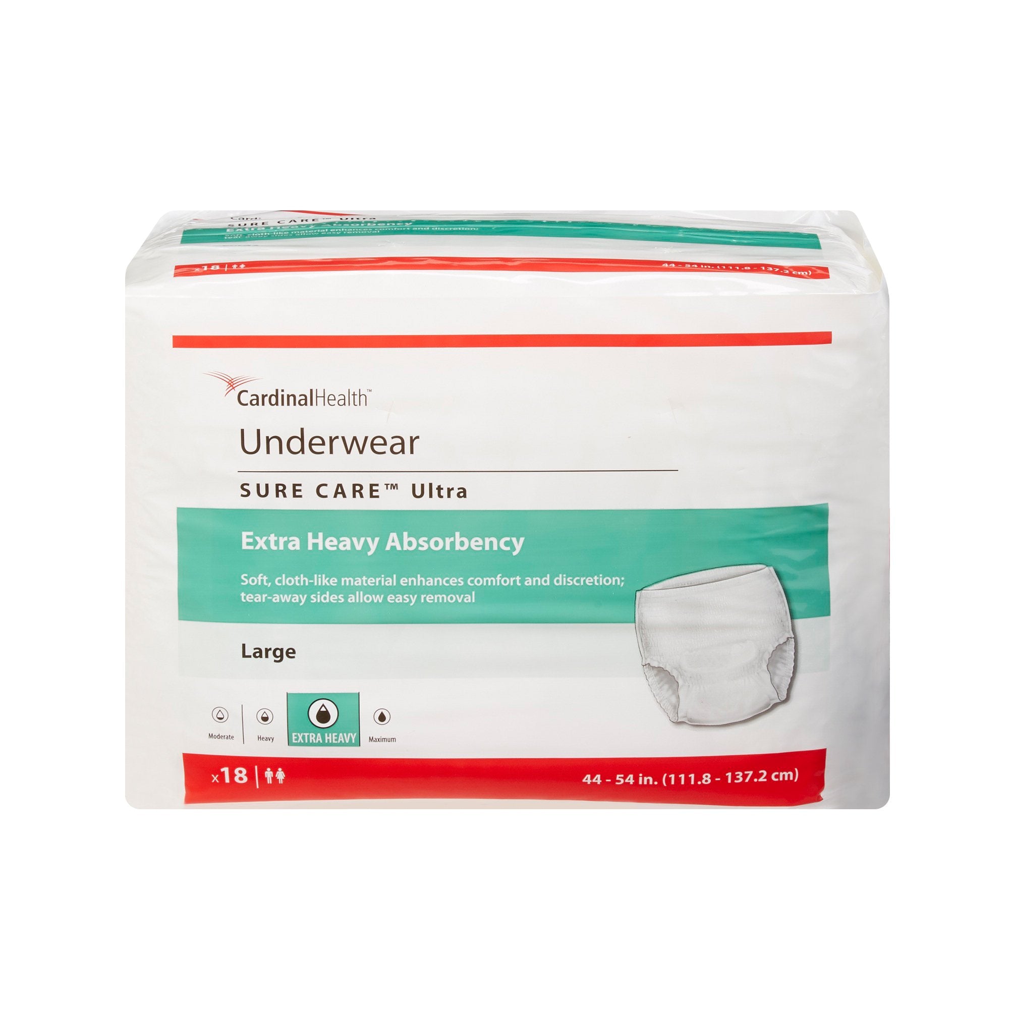 Sure Care™ Ultra Extra Heavy Absorbent Underwear, Large (18 Units)