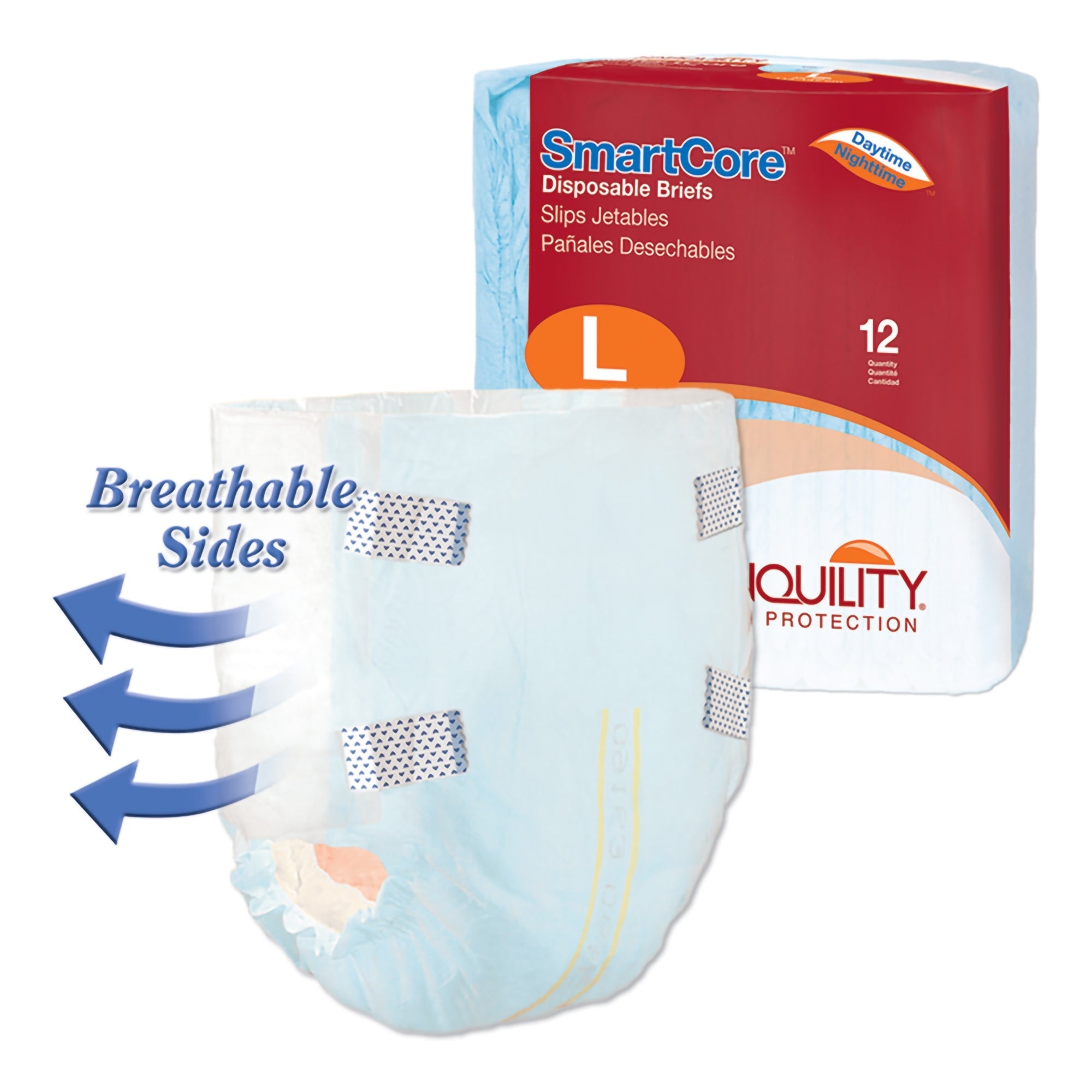 Tranquility SmartCore Incontinence Briefs Lg, Max Protection - 12 Pack