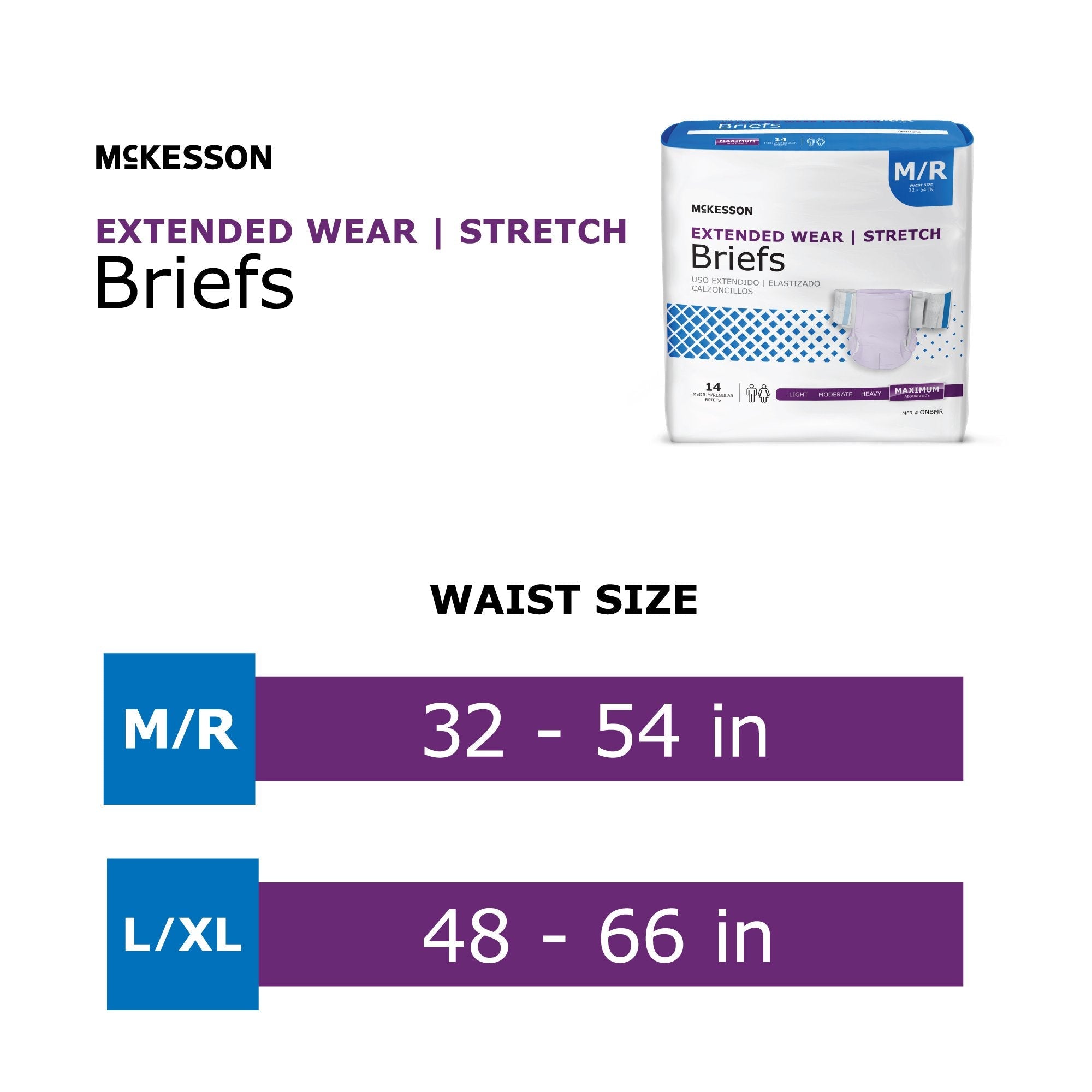 McKesson Extended Wear Maximum Absorbency Incontinence Brief, Medium (14 Units)