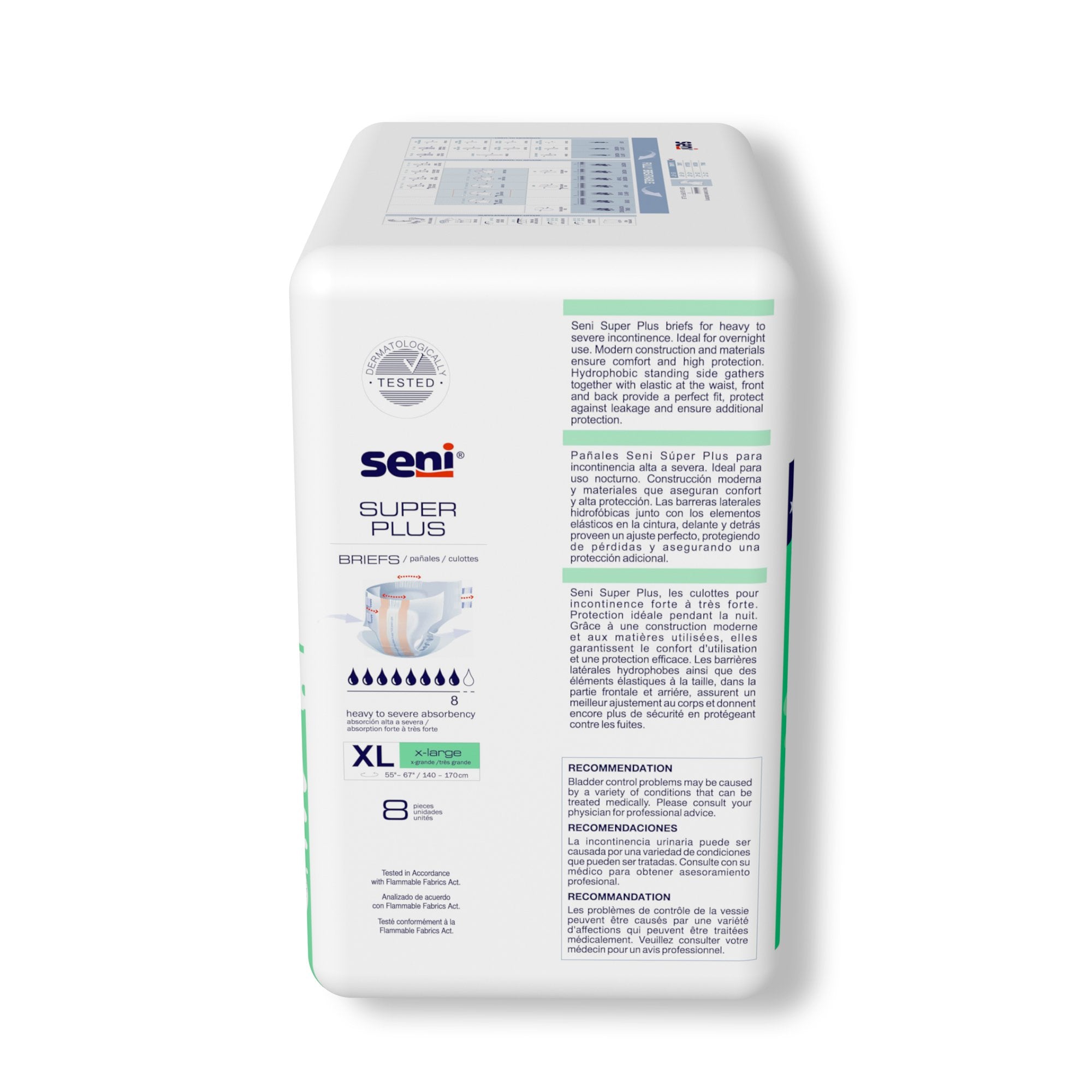 Seni® Super Plus Heavy to Severe Absorbency Incontinence Brief, Extra Large (8 Units)