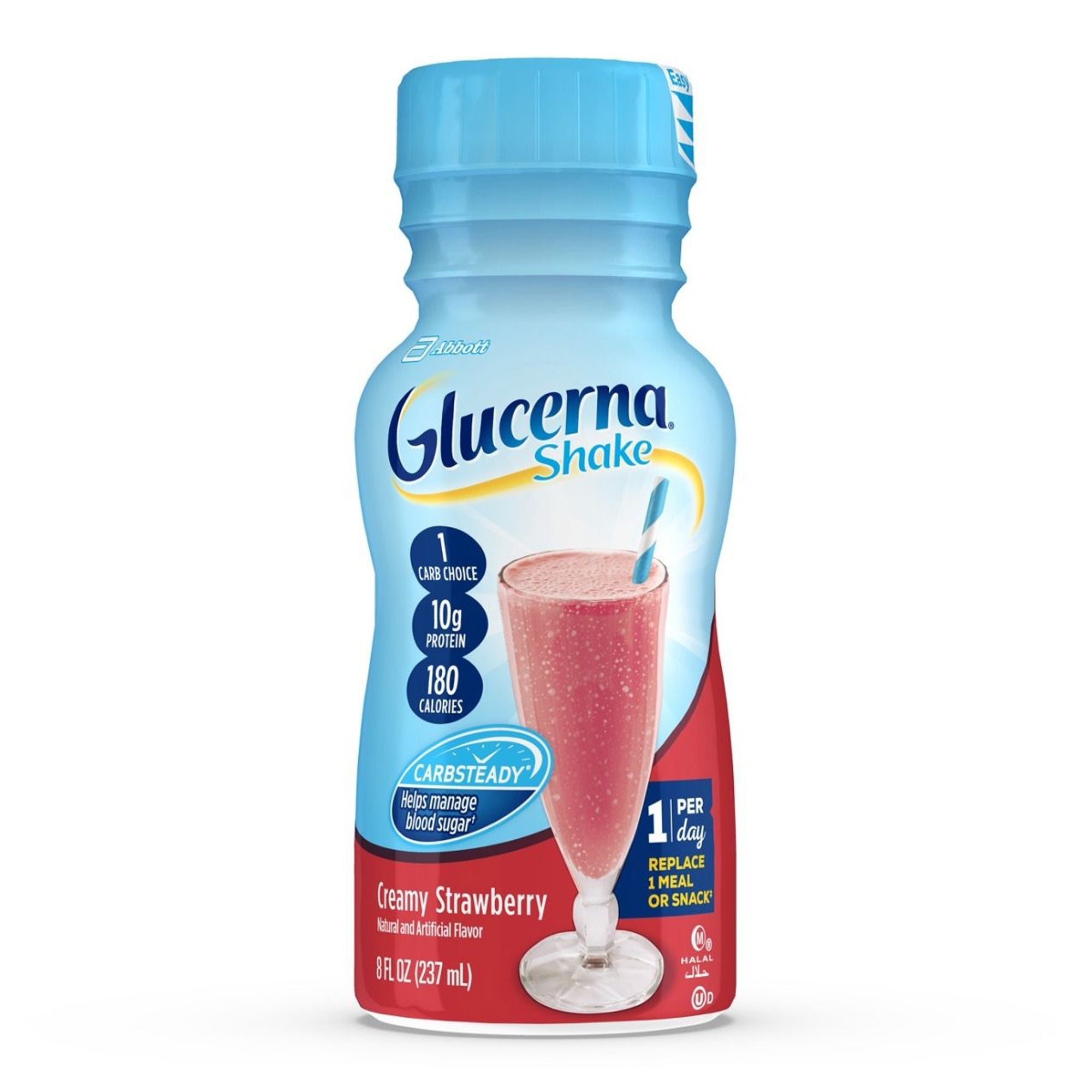 Glucerna Original Shake, Strawberry, 8oz - Diabetic Support Formula (6-Pack)