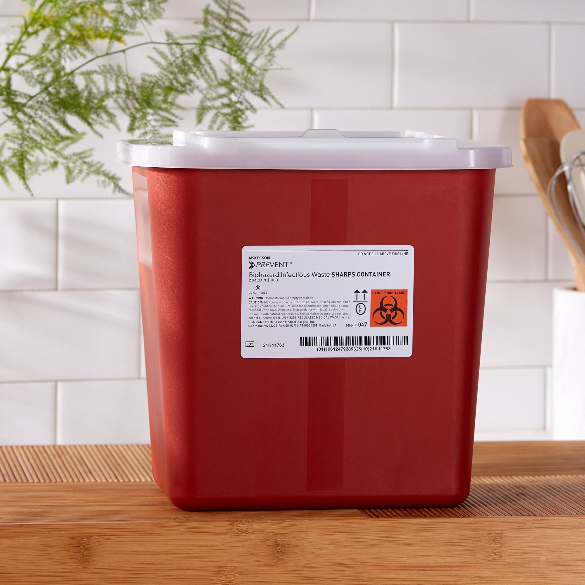 McKesson Prevent® 2 Gal Sharps Container - Secure & Puncture-Resistant