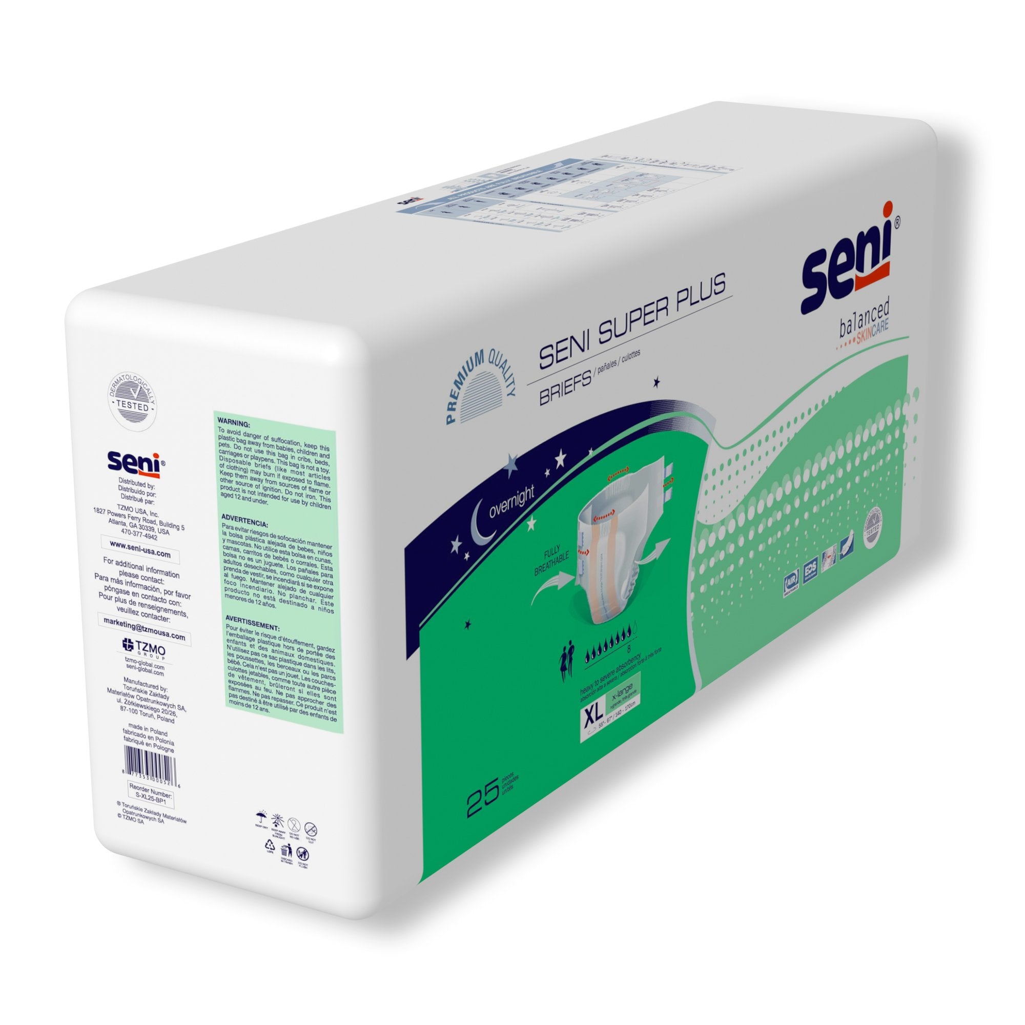 Seni® Super Plus Severe Absorbency Incontinence Brief, Extra Large (25 Units)