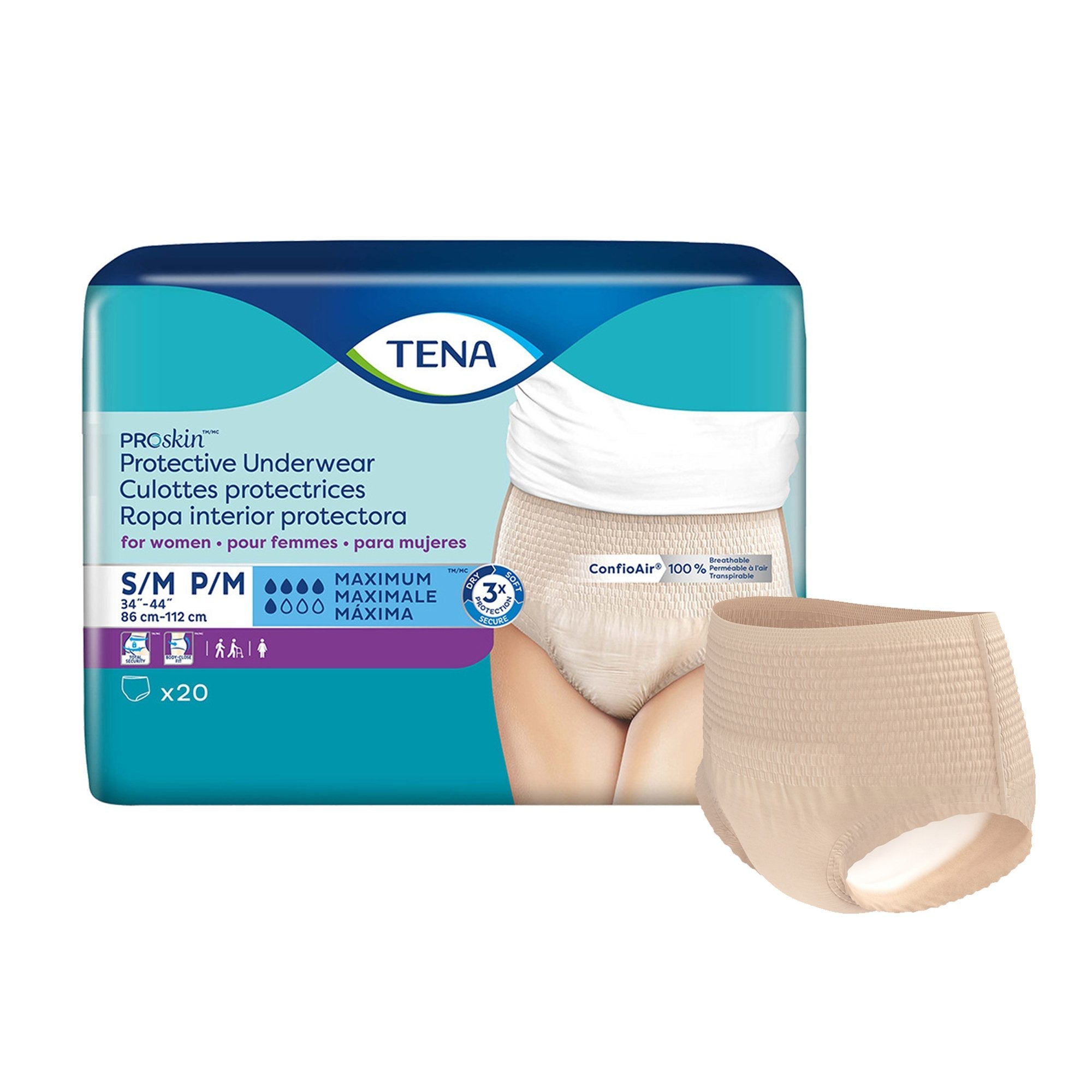 Tena® ProSkin™ Maximum Absorbent Underwear, Small / Medium (20 Units)