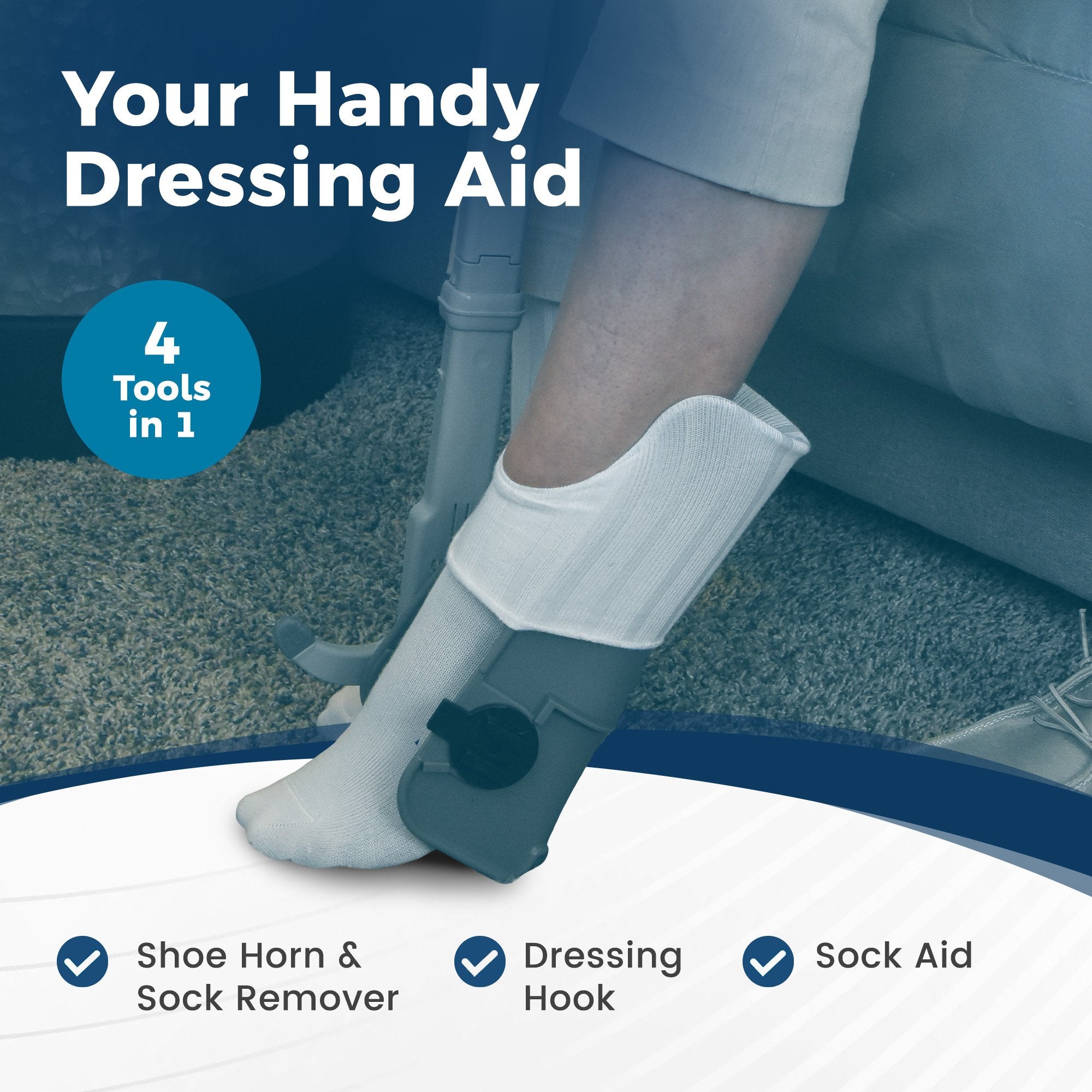 Reach Right Dressing Hip Kit with Shoe Horn, Sock Aid, Dressing Hook (1 Unit)