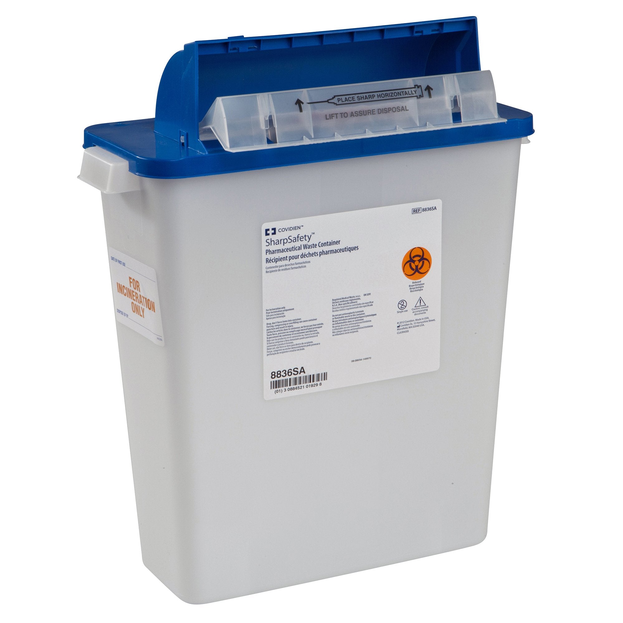 PharmaSafety™ Pharmaceutical Waste Container, 3 Gallon, 16½ x 13¾ x 6 Inch (10 Units)