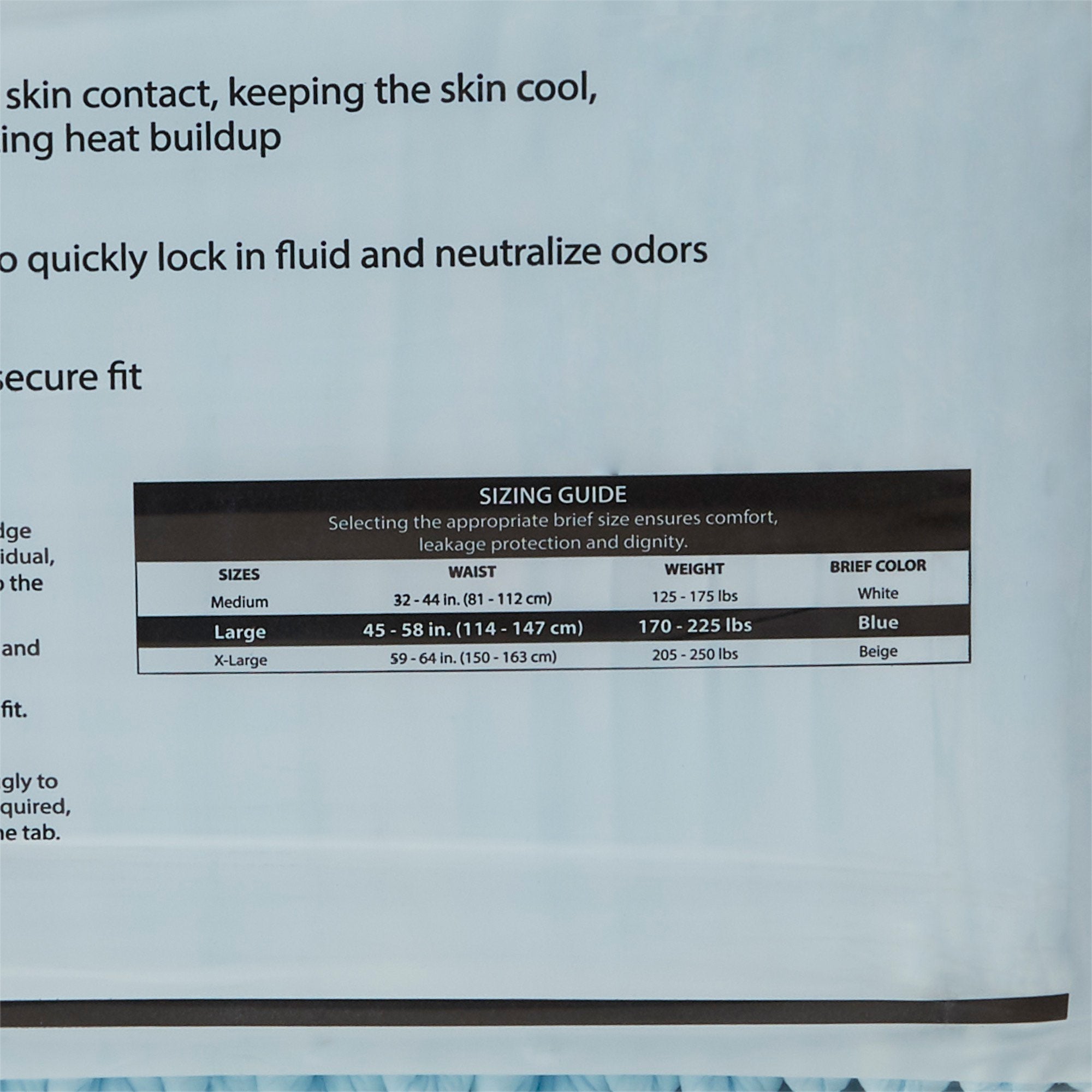 Simplicity Unisex Adult Incontinence Briefs, Moderate Absorbency, Large, Blue, 45 to 58 Inch Waist/Hip (18 Units)