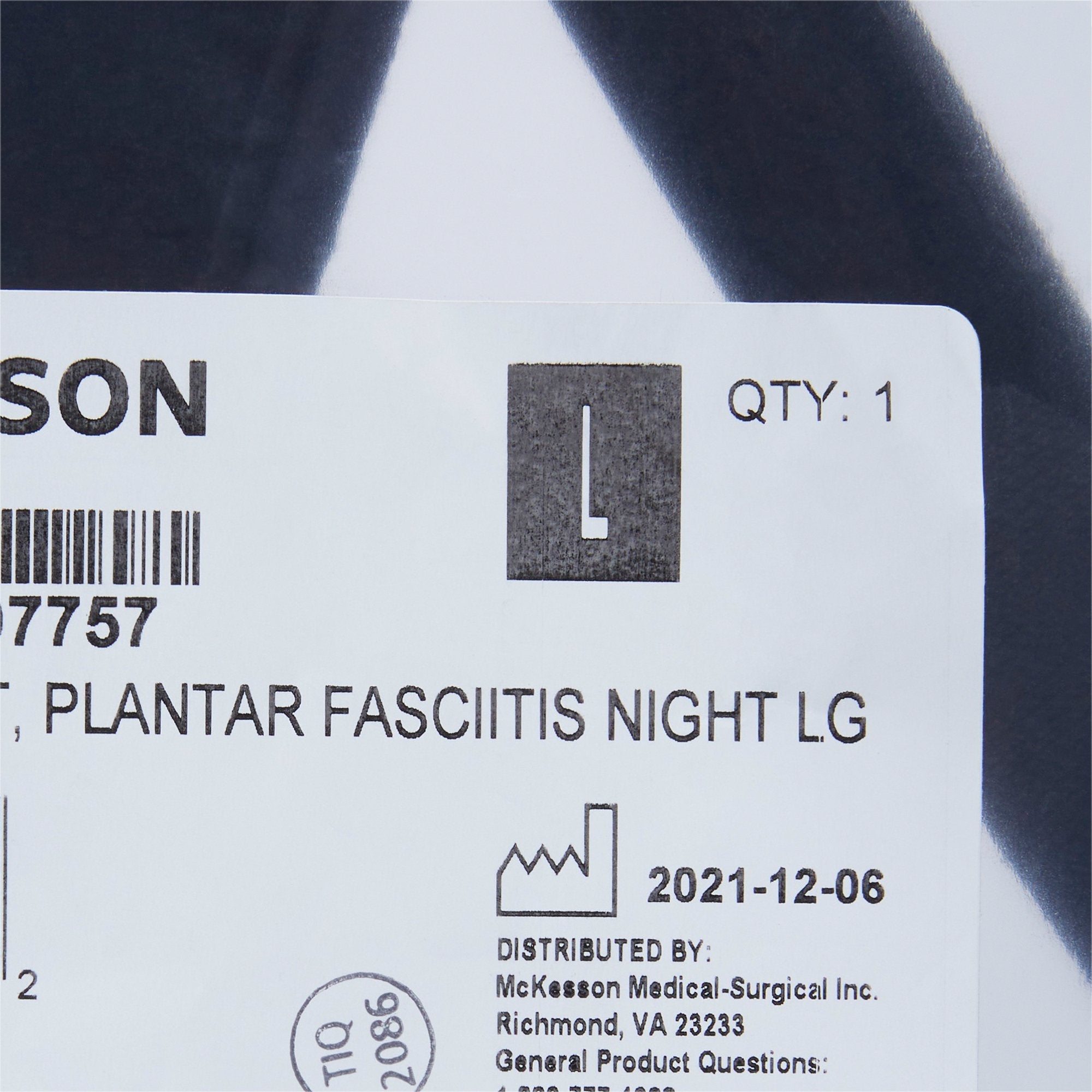 McKesson Adjustable Flexion Straps with Toe Wedge Plantar Fasciitis Night Splint, Large (1 Unit)