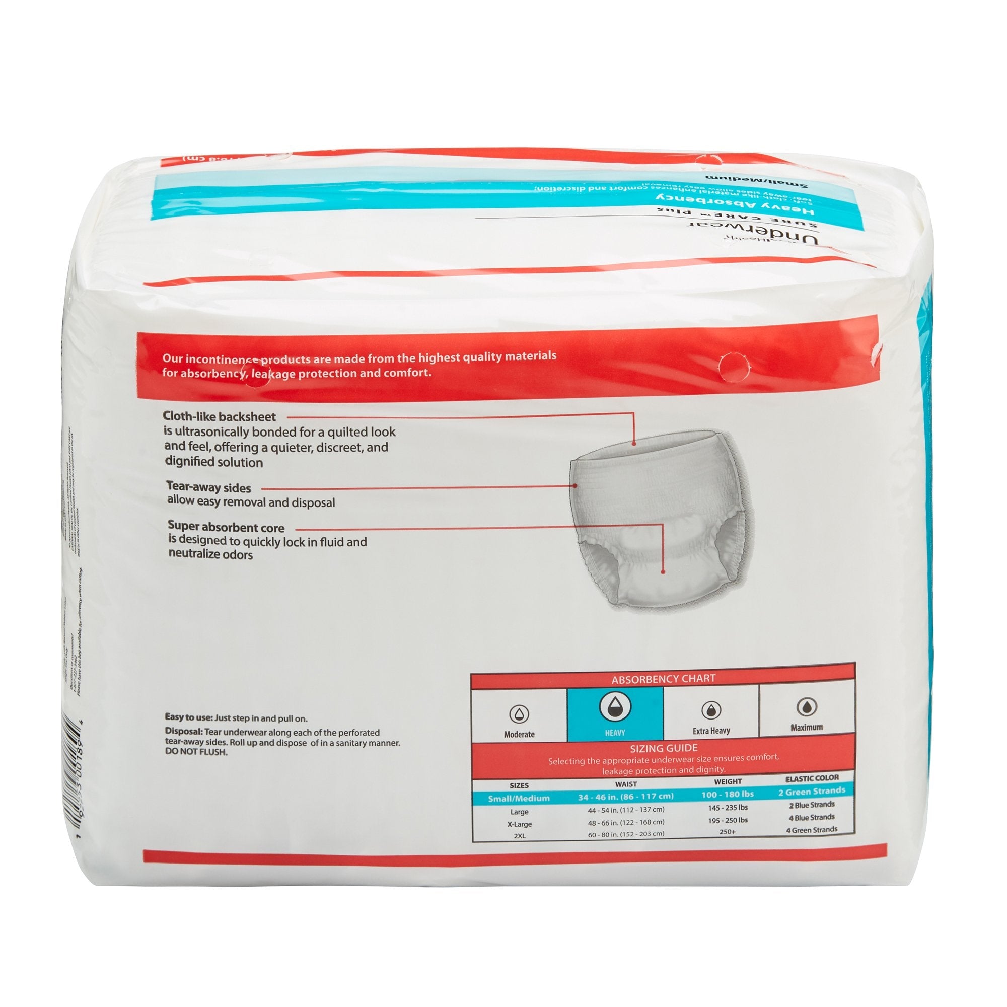 Sure Care™ Plus Medium Absorbent Underwear - 20 Pack, Leak Protection