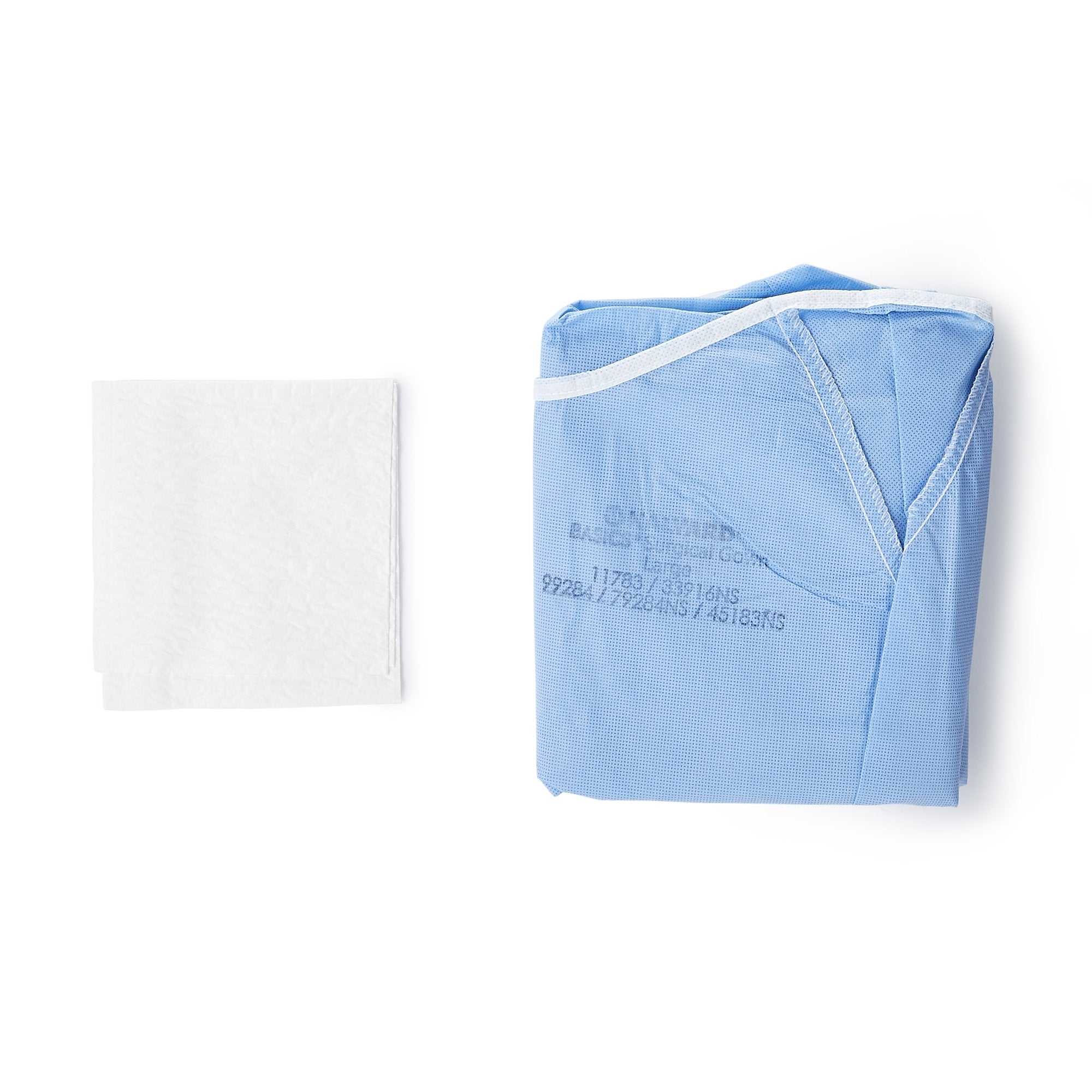 Halyard Basics Non-Reinforced Surgical Gown with Towel, Large, Blue (20 Units)
