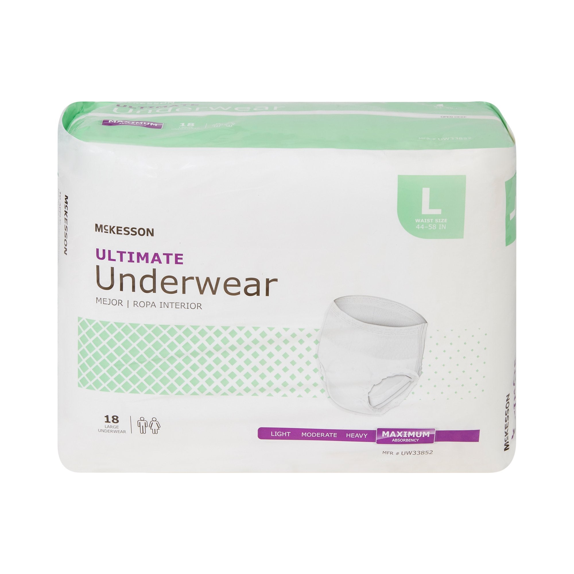 McKesson Ultimate Maximum Absorbent Underwear, Large (18 Units)