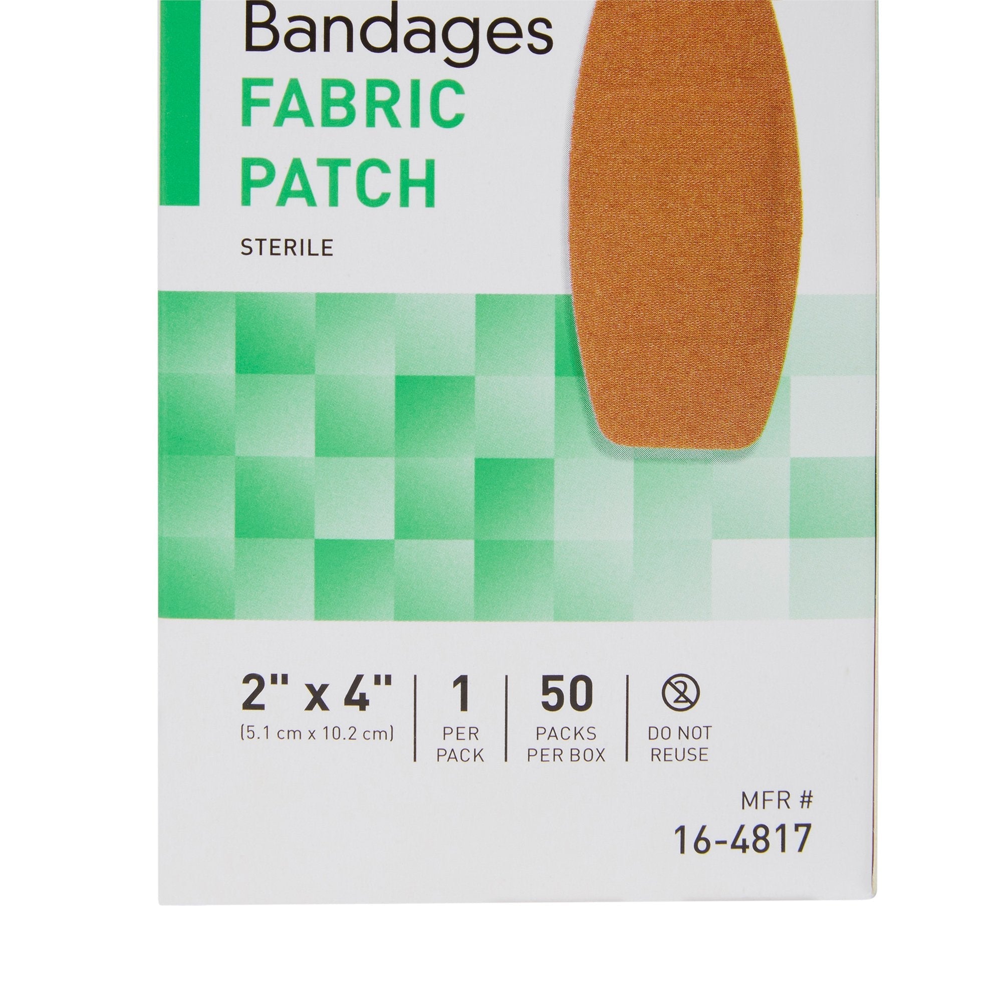 McKesson Tan Fabric Adhesive Strips 2x4" - Sterile Bandages for Wound Care