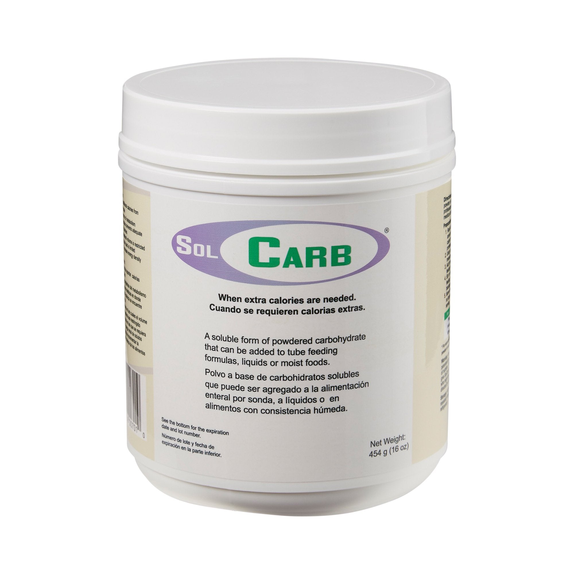 SolCarb® Soluble Form of Powdered Carbohydrate, 454 Gram Jar (1 Unit)