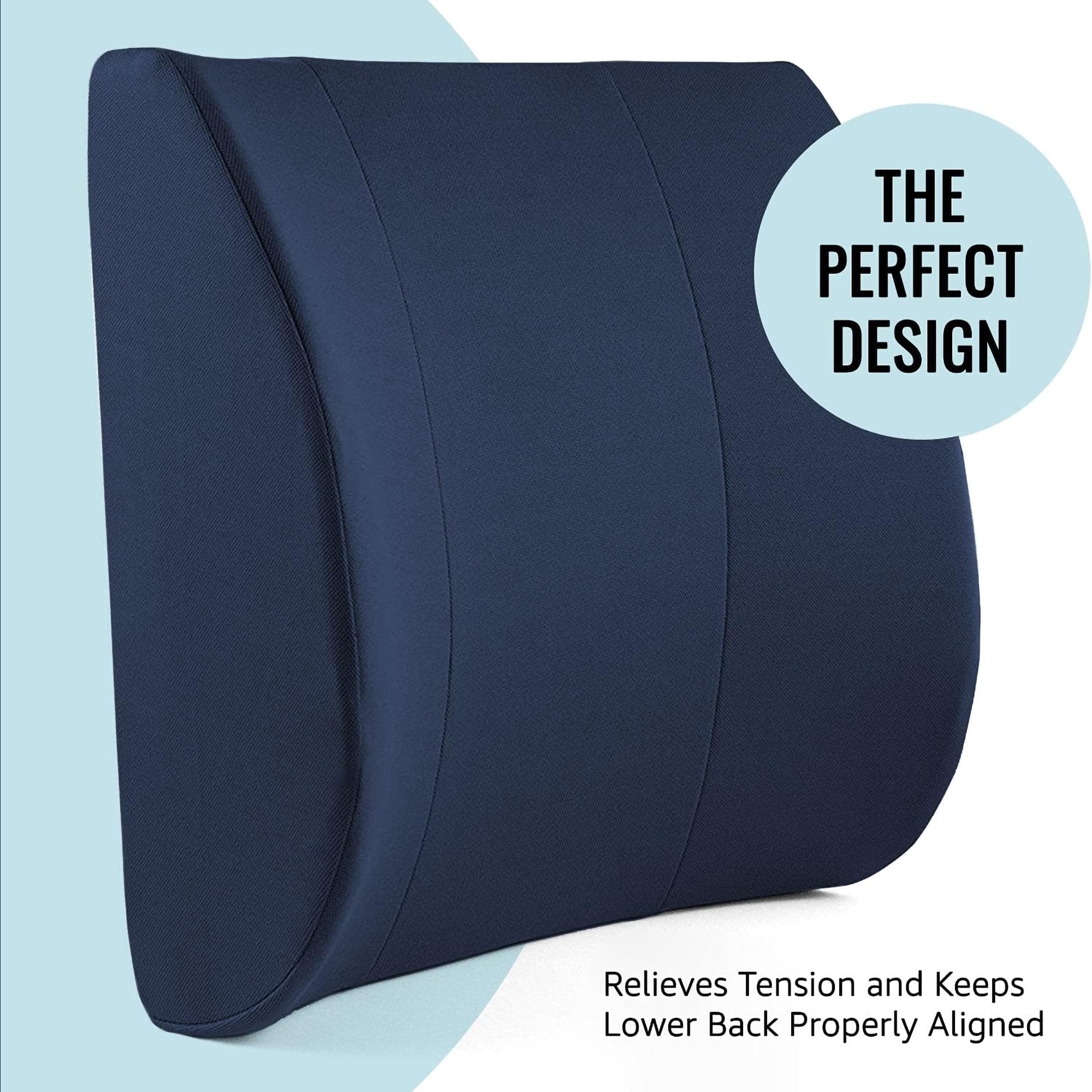 DMI® Memory Foam Lumbar Seat Cushion, Navy Blue (1 Unit)