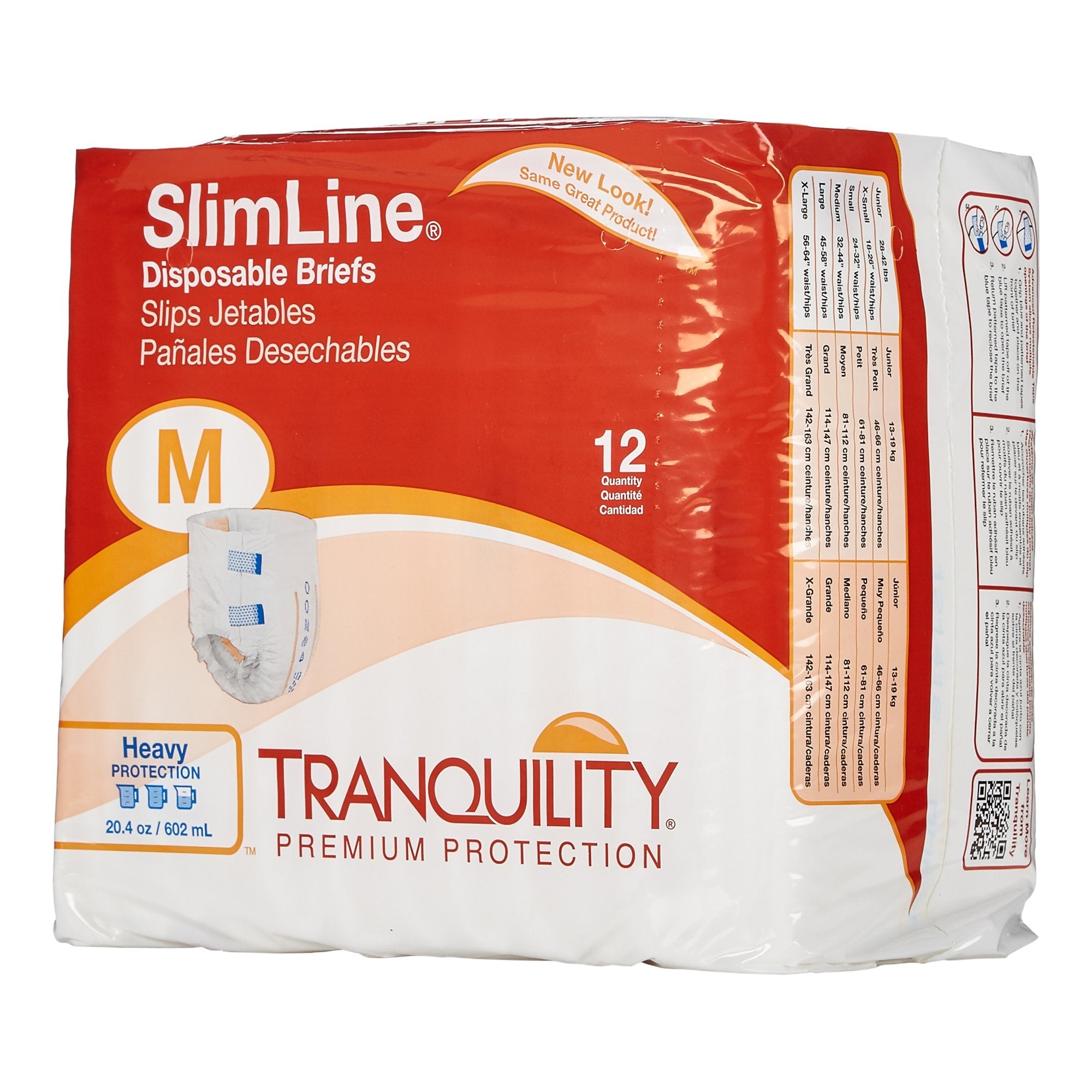 Tranquility® SlimLine® Medium Incontinence Briefs - Heavy Absorbency