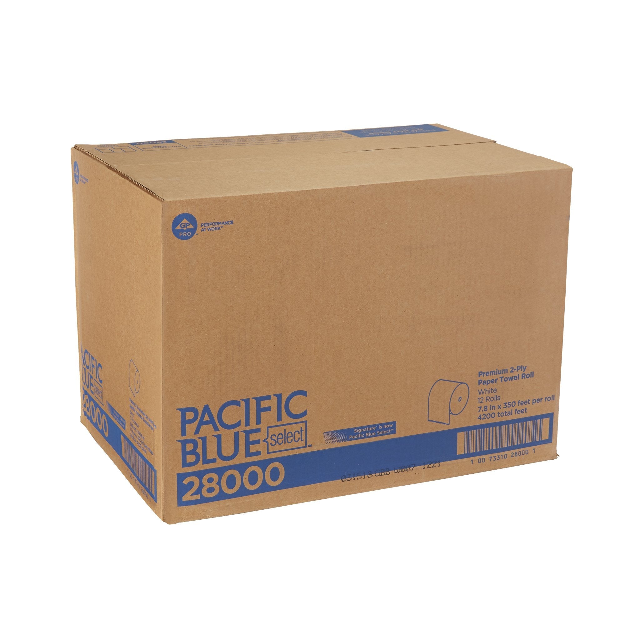 Pacific Blue Select™ Paper Towel, 7-7/8 Inch x 350 Foot, 12 Rolls Per Case (12 Units)