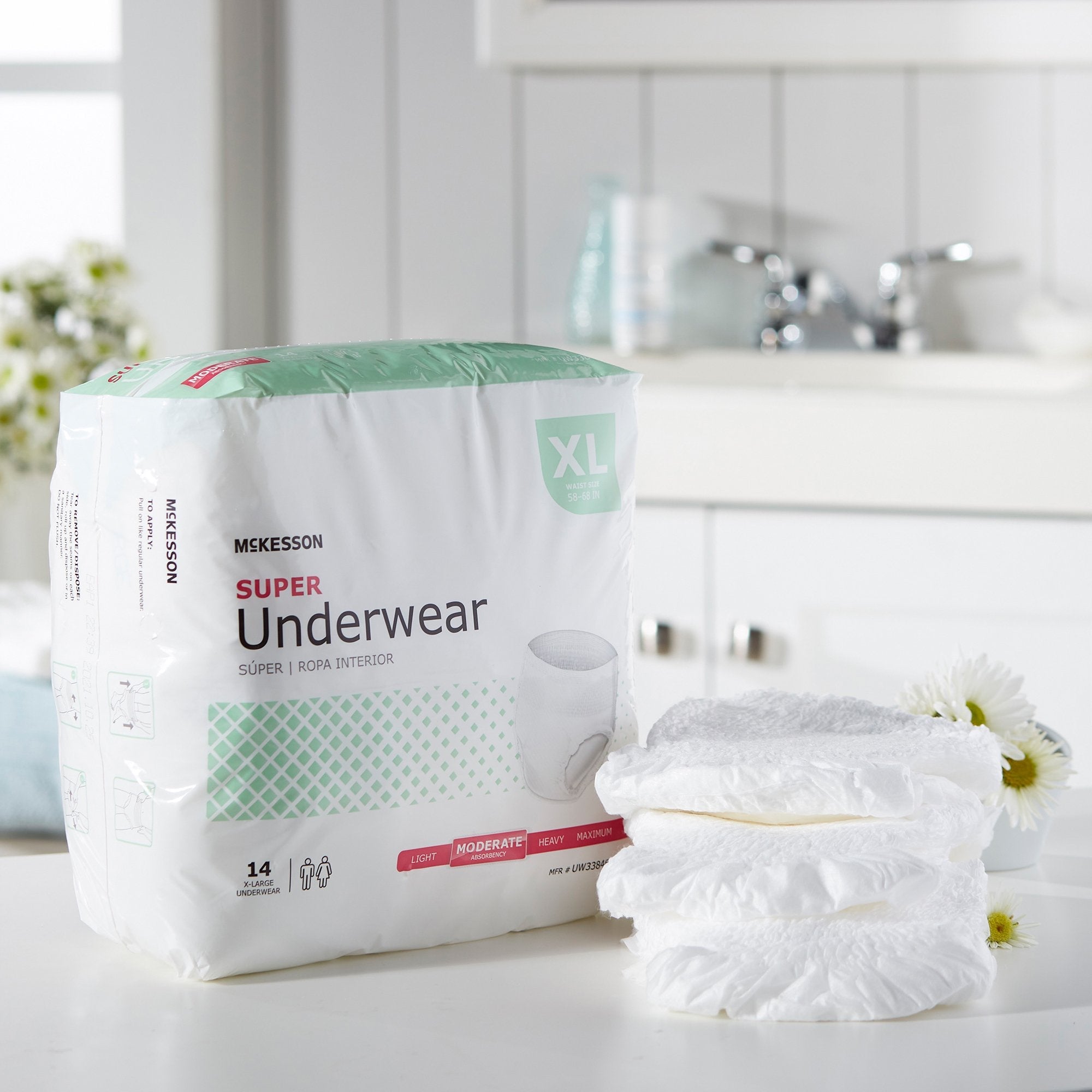 McKesson Super Moderate Absorbent Underwear, Extra Large (14 Units)