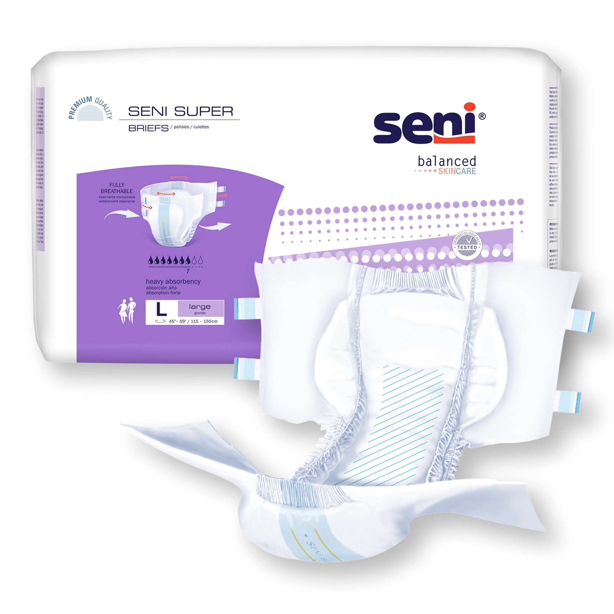 Seni® Super Heavy Absorbency Incontinence Brief, Large (25 Units)