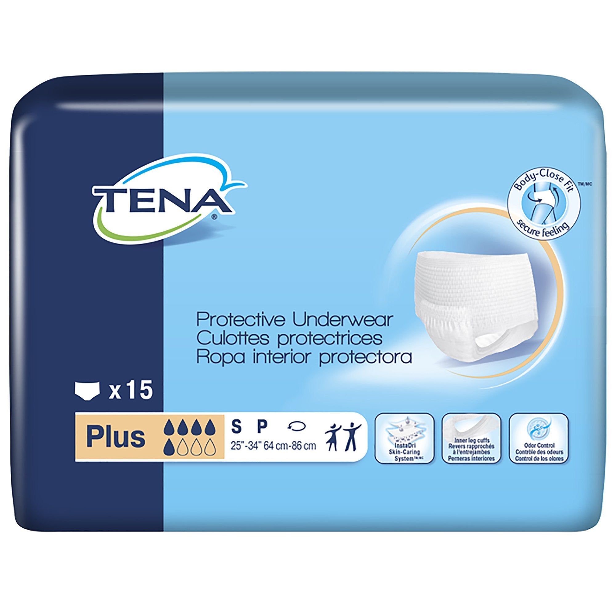 Tena® Plus Absorbent Underwear, Small (15 Units)