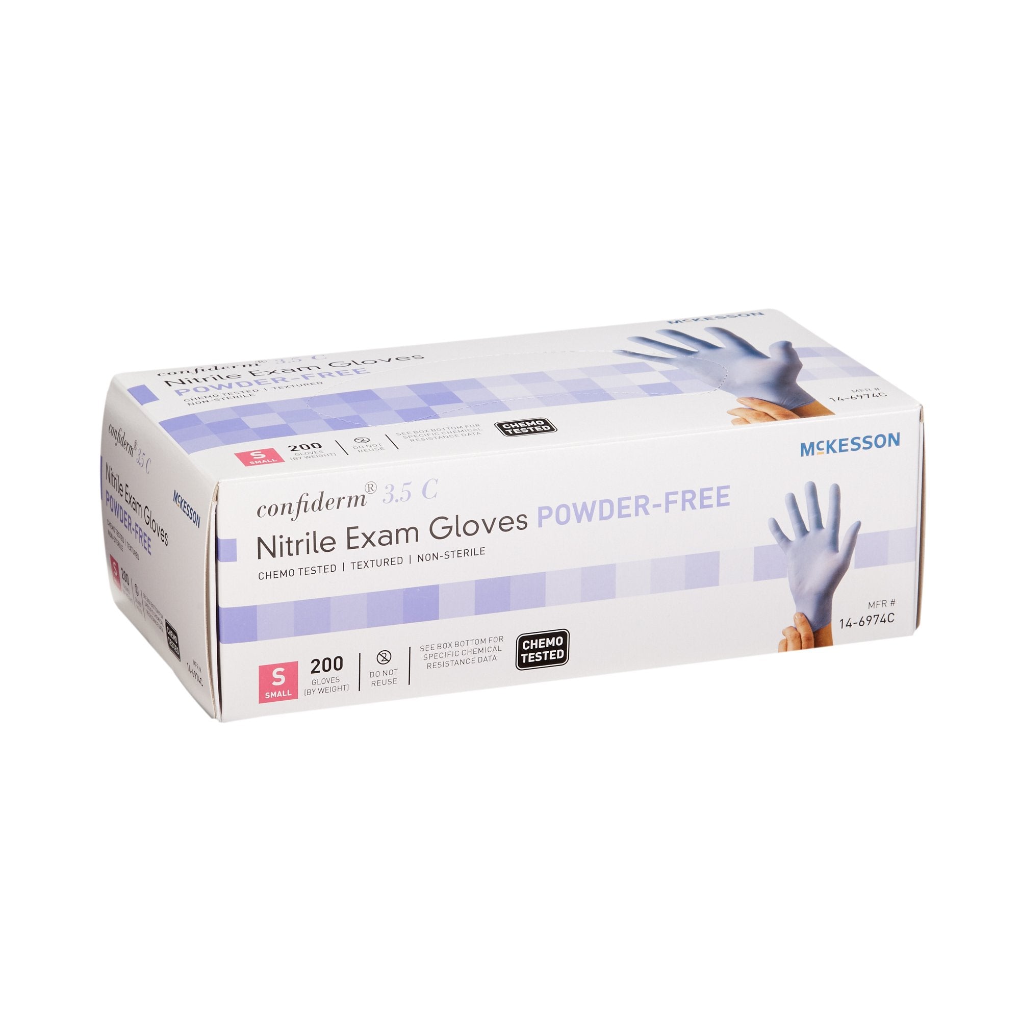 McKesson Confiderm 3.5C Nitrile Gloves, Small, Blue - 200 Pack
po