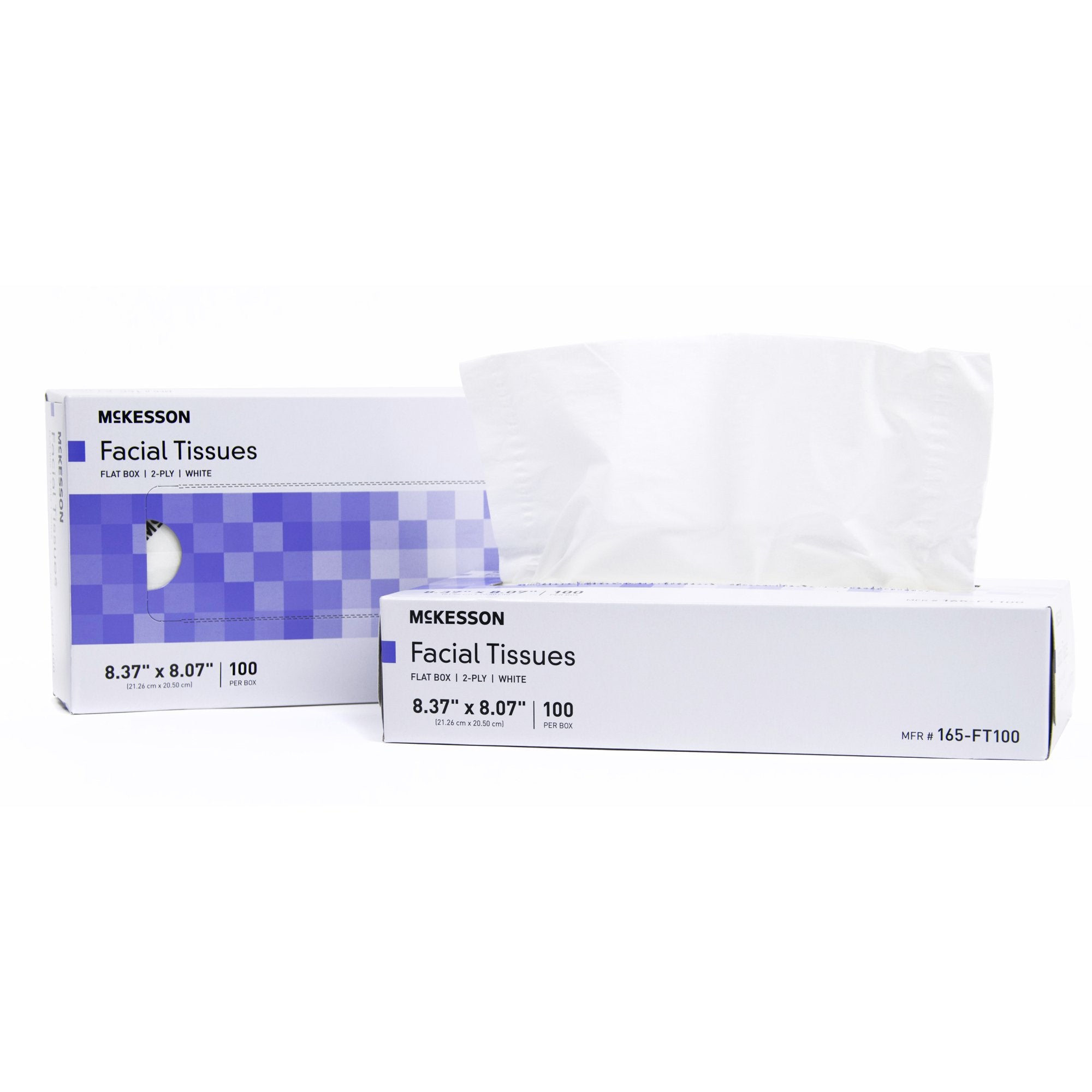 McKesson Facial Tissue 2-Ply White 8.37 x 8.07" - Bulk Pack of 100