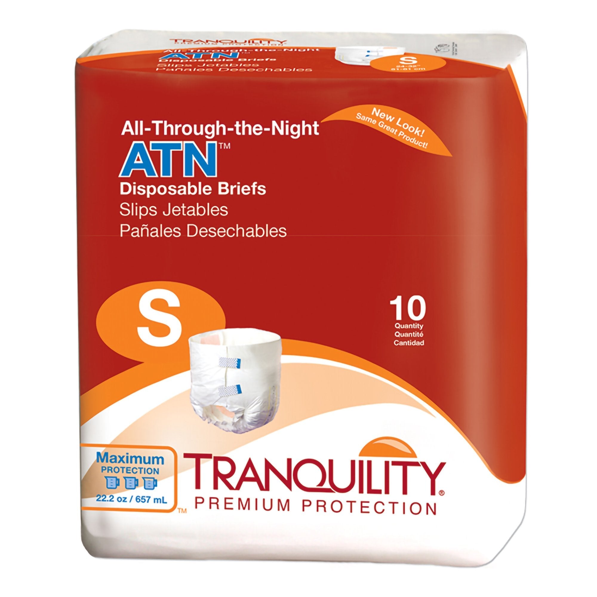 Tranquility® ATN Small Incontinence Briefs - Max Absorbency 10-Pack