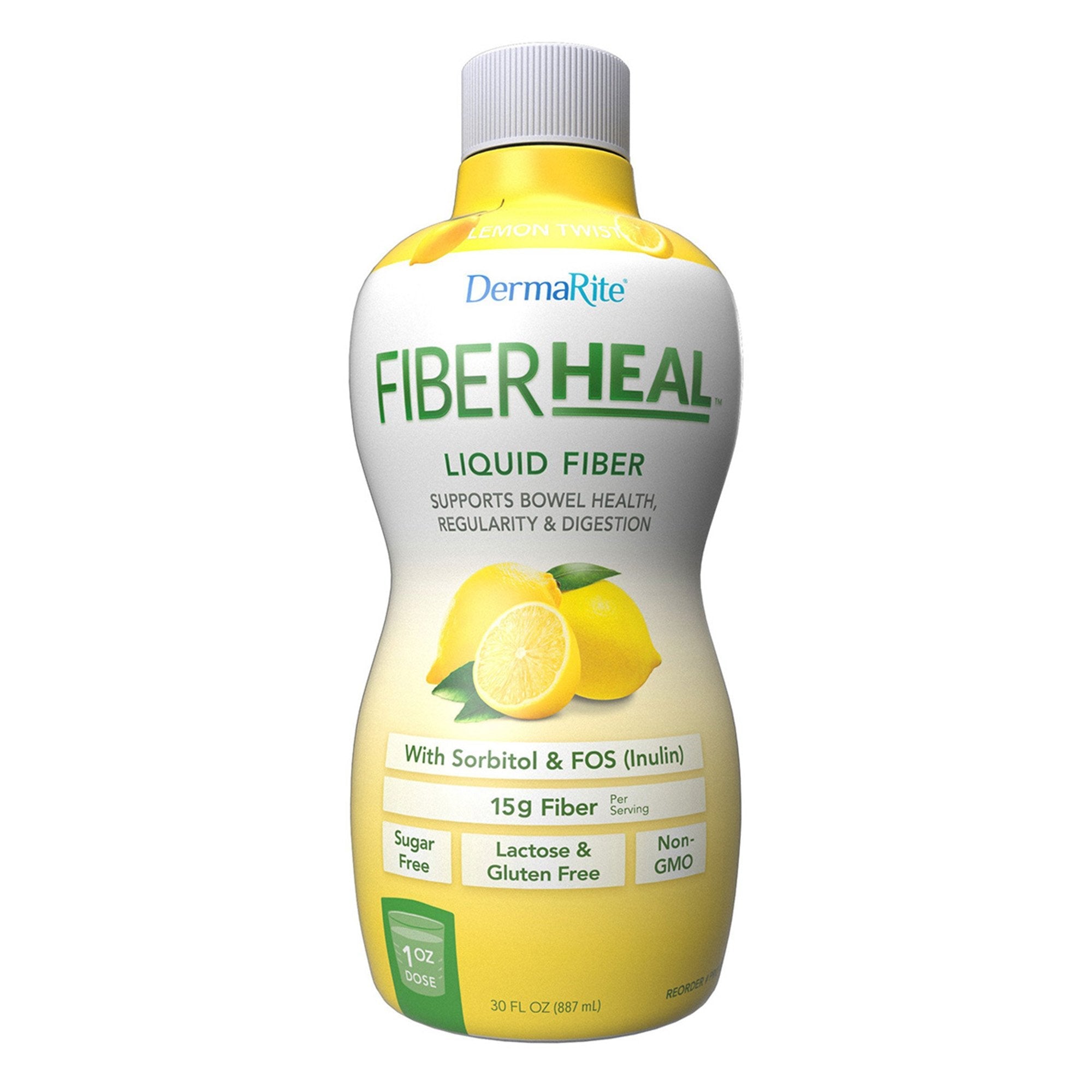 FiberHeal™ Lemon Twist Liquid Fiber Supports Bowel Health, Regularity & Digestion, 30-ounce bottle (1 Unit)